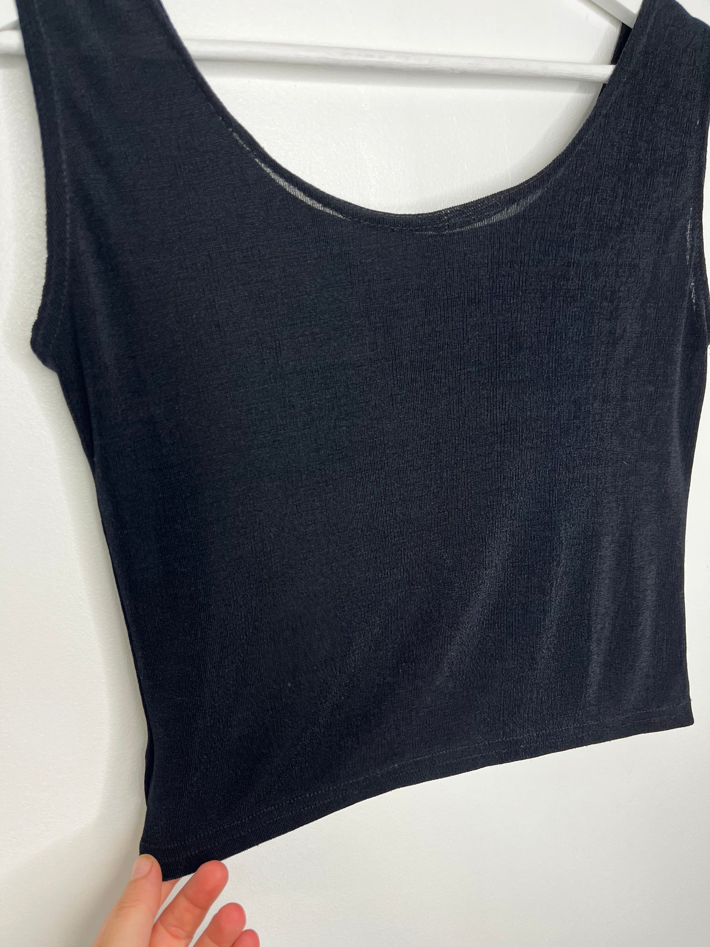 90s Black Slinky Crop Top