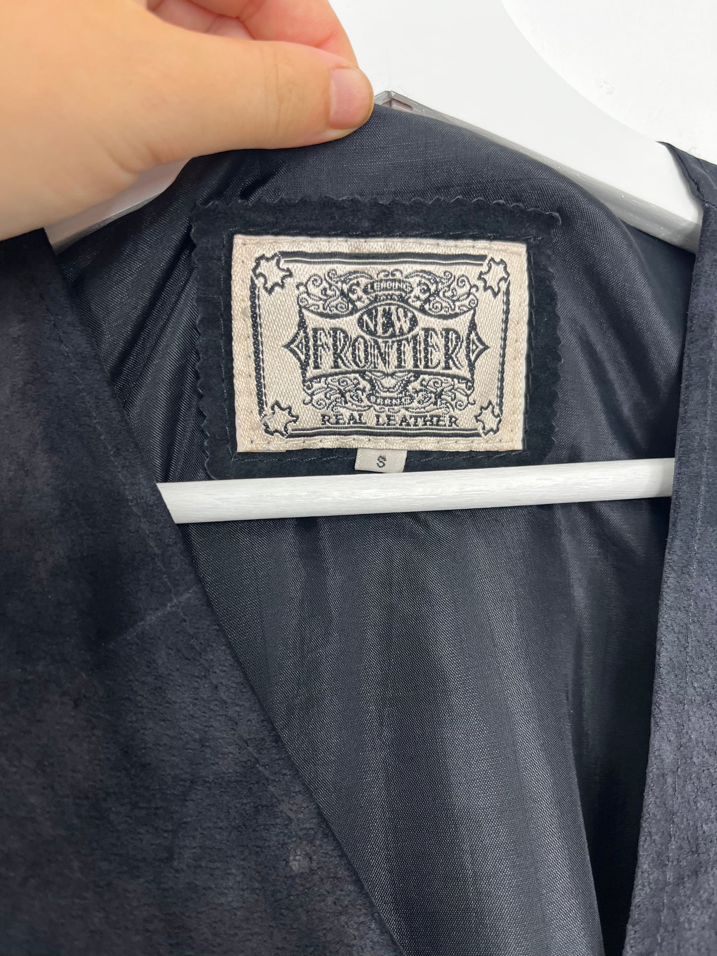 True Vintage Black Leather Waistcoat