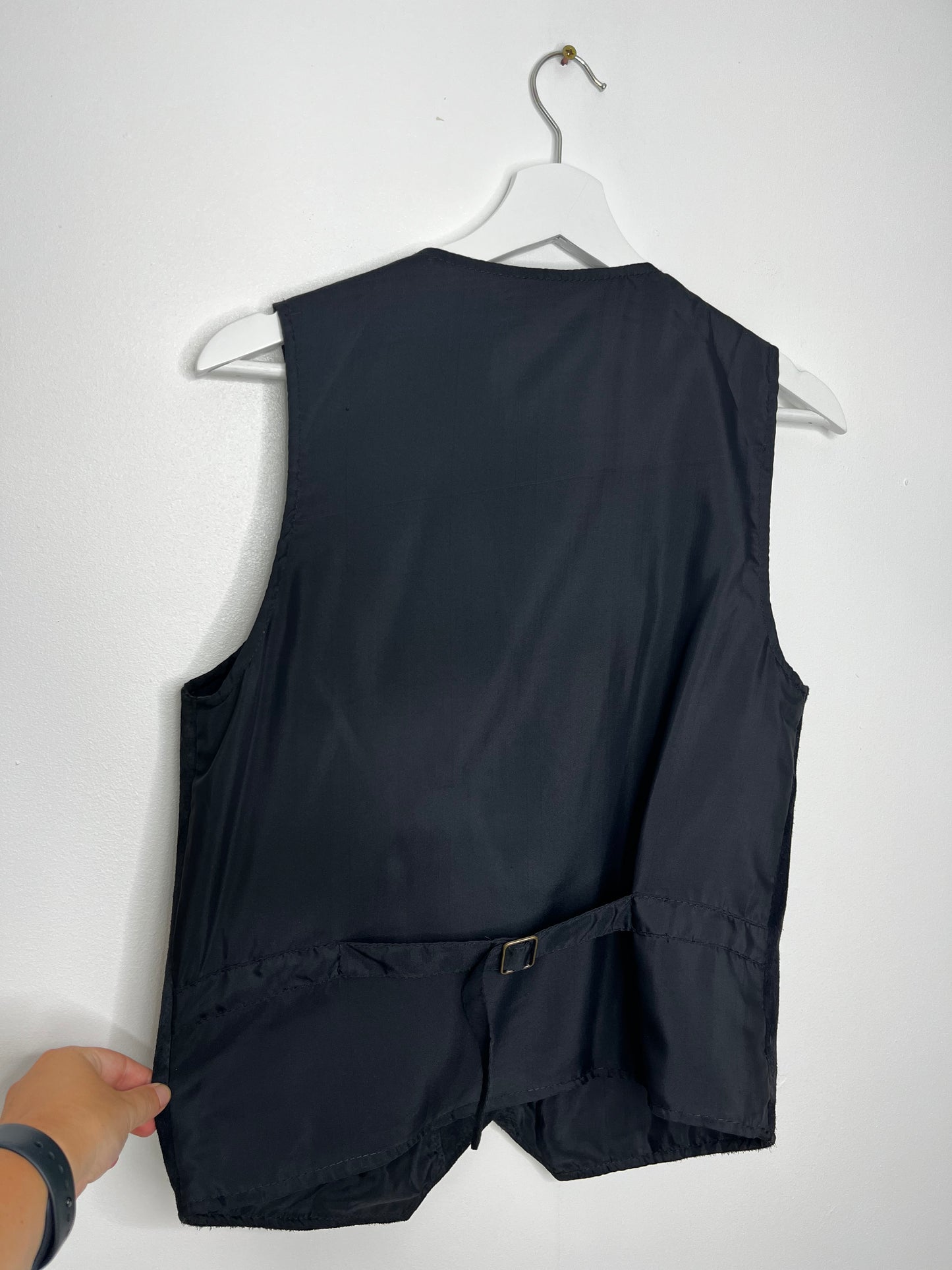 True Vintage Black Leather Waistcoat