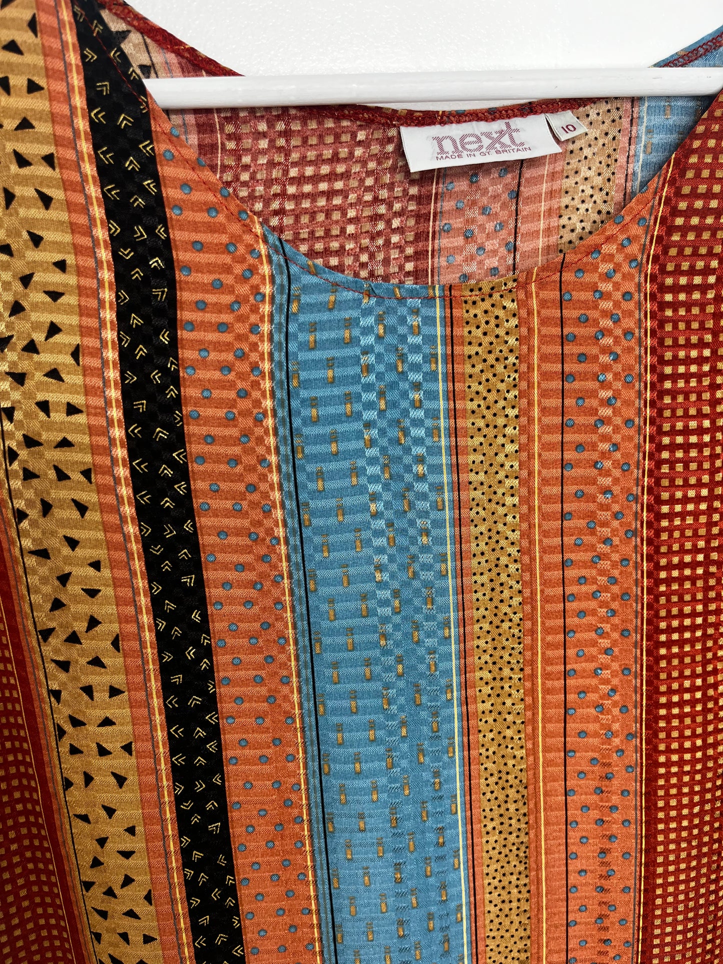 Burnt Orange Patterned Casual Vintage Top
