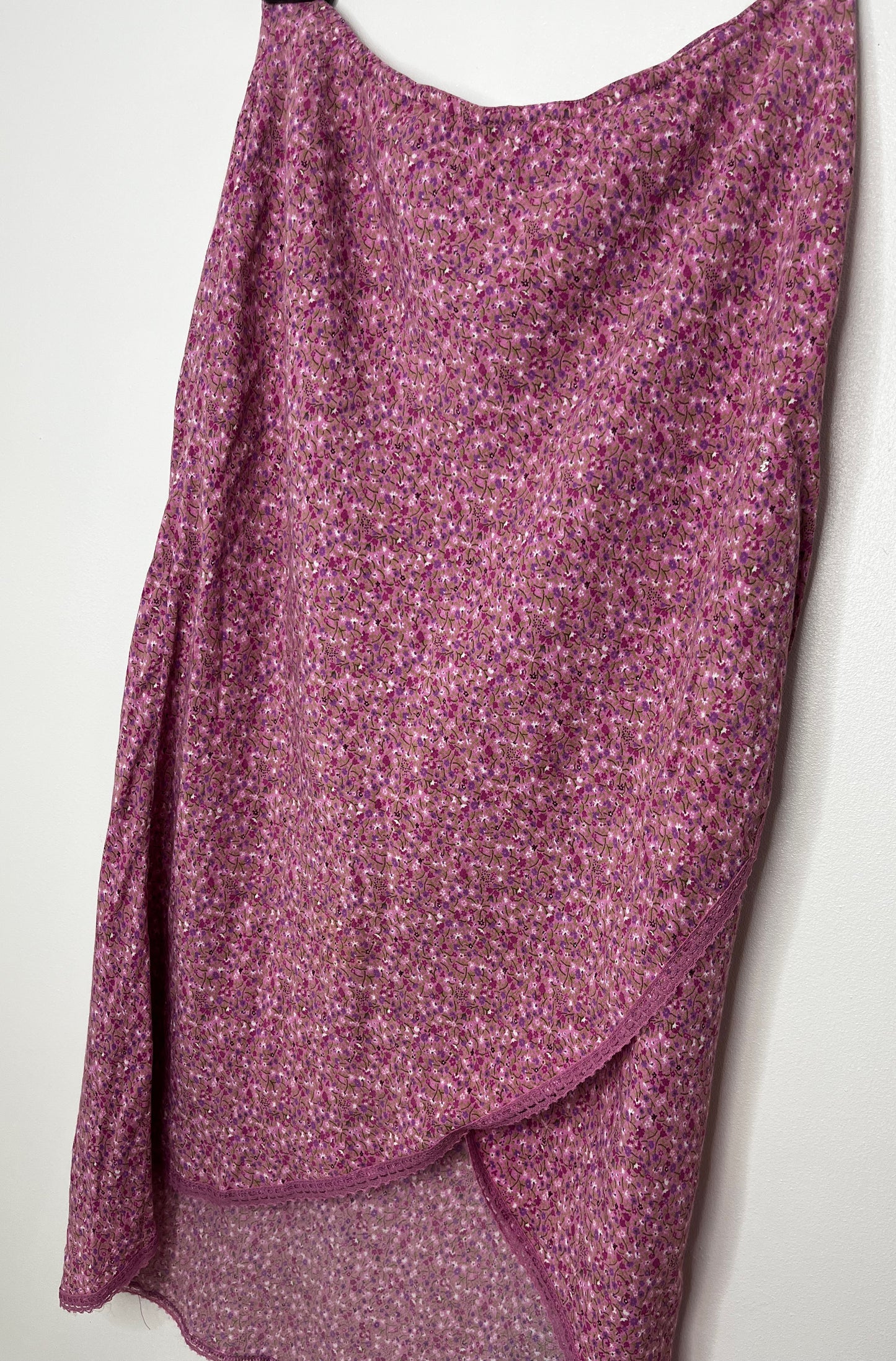 Pink Floral Midi Skirt