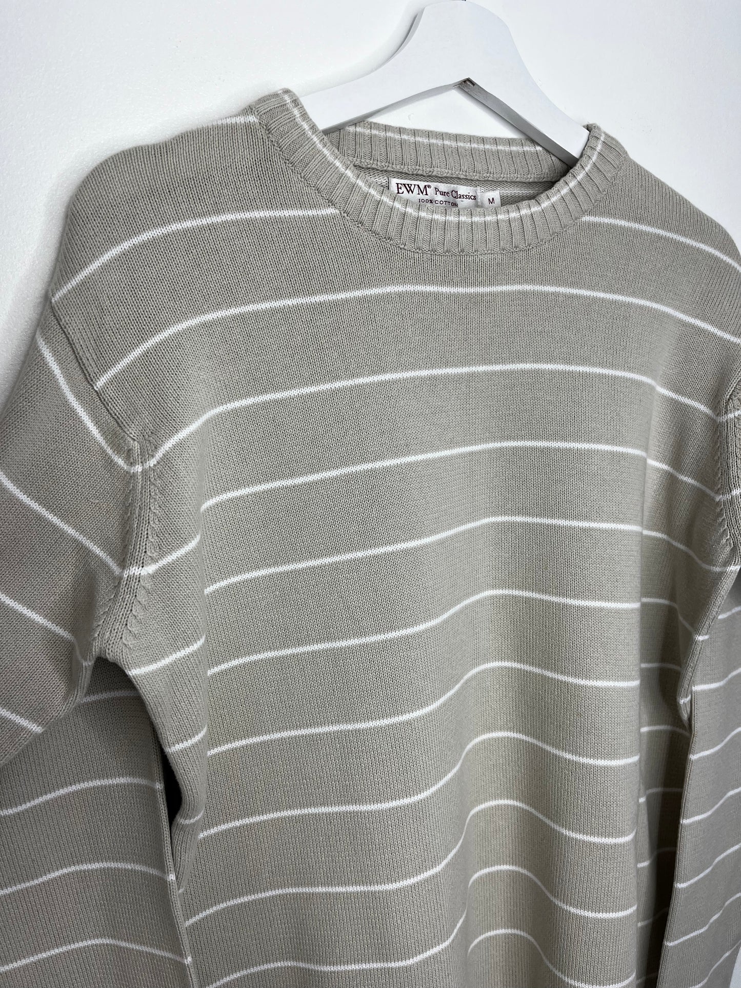 Cream Cotton Stripe Vintage Jumper