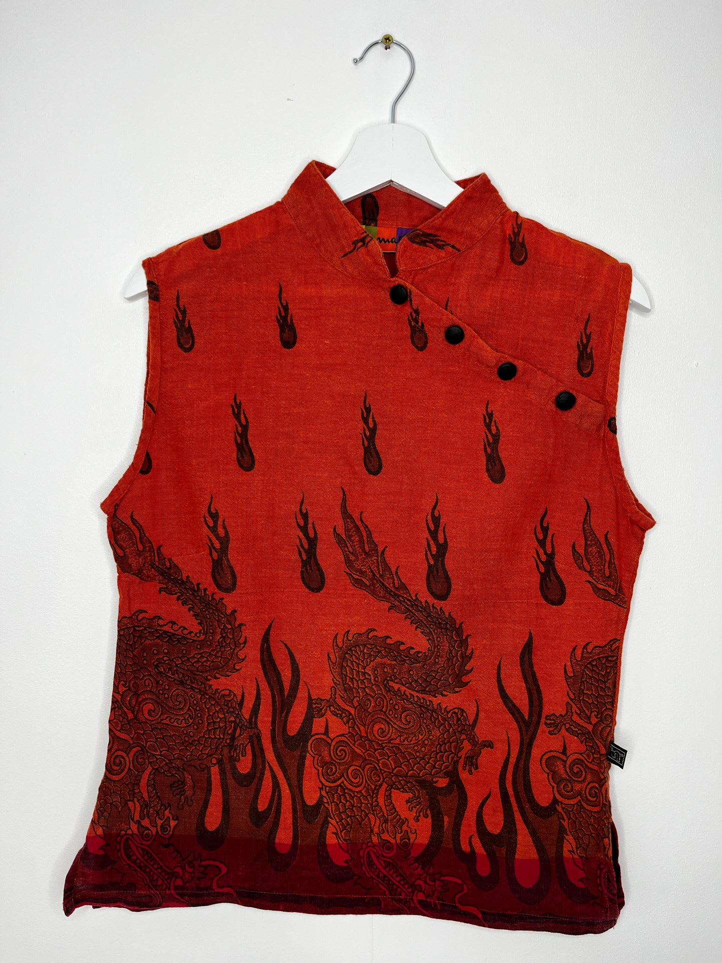 Orange y2k Dragon Top