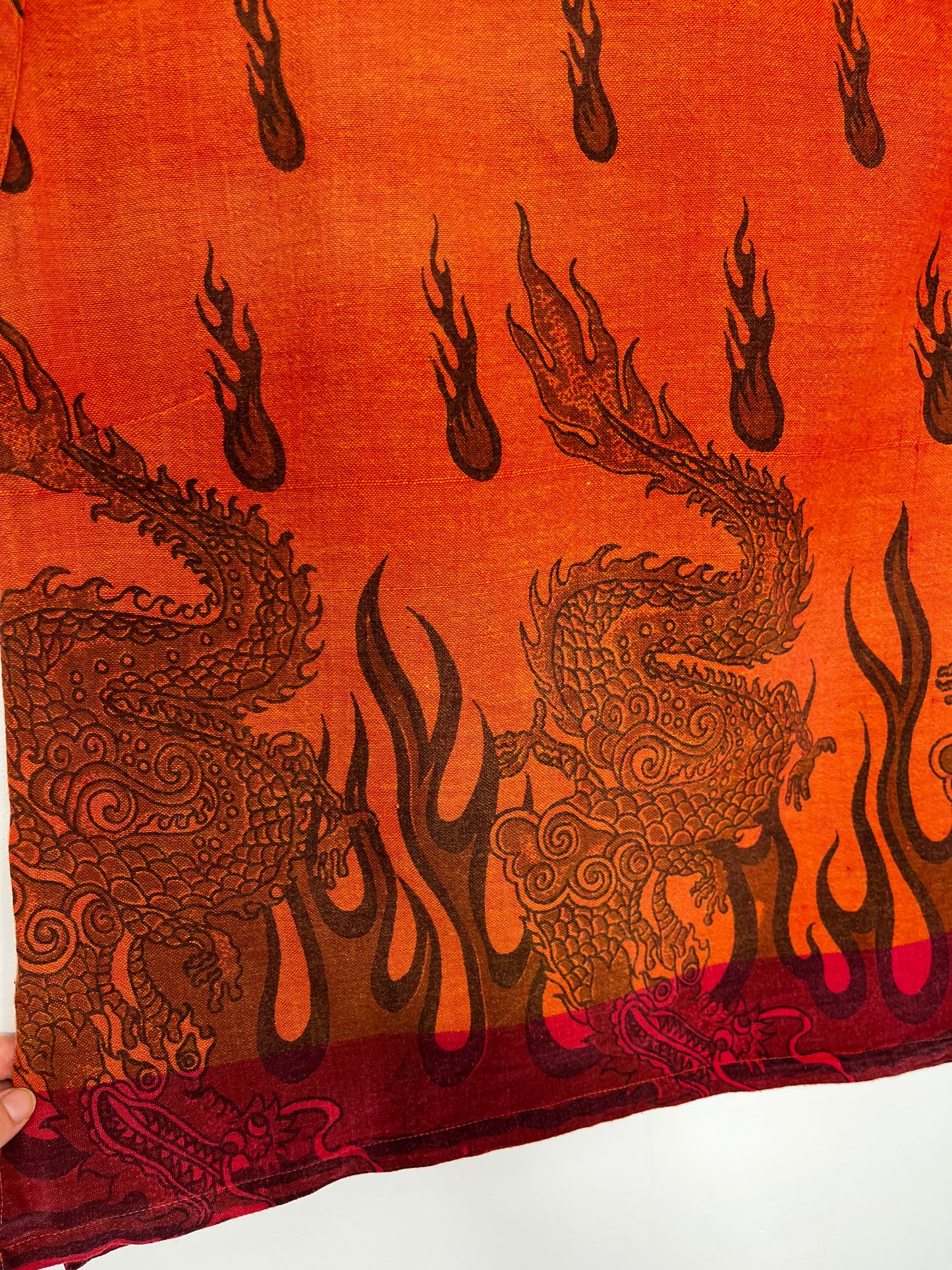 Orange y2k Dragon Top