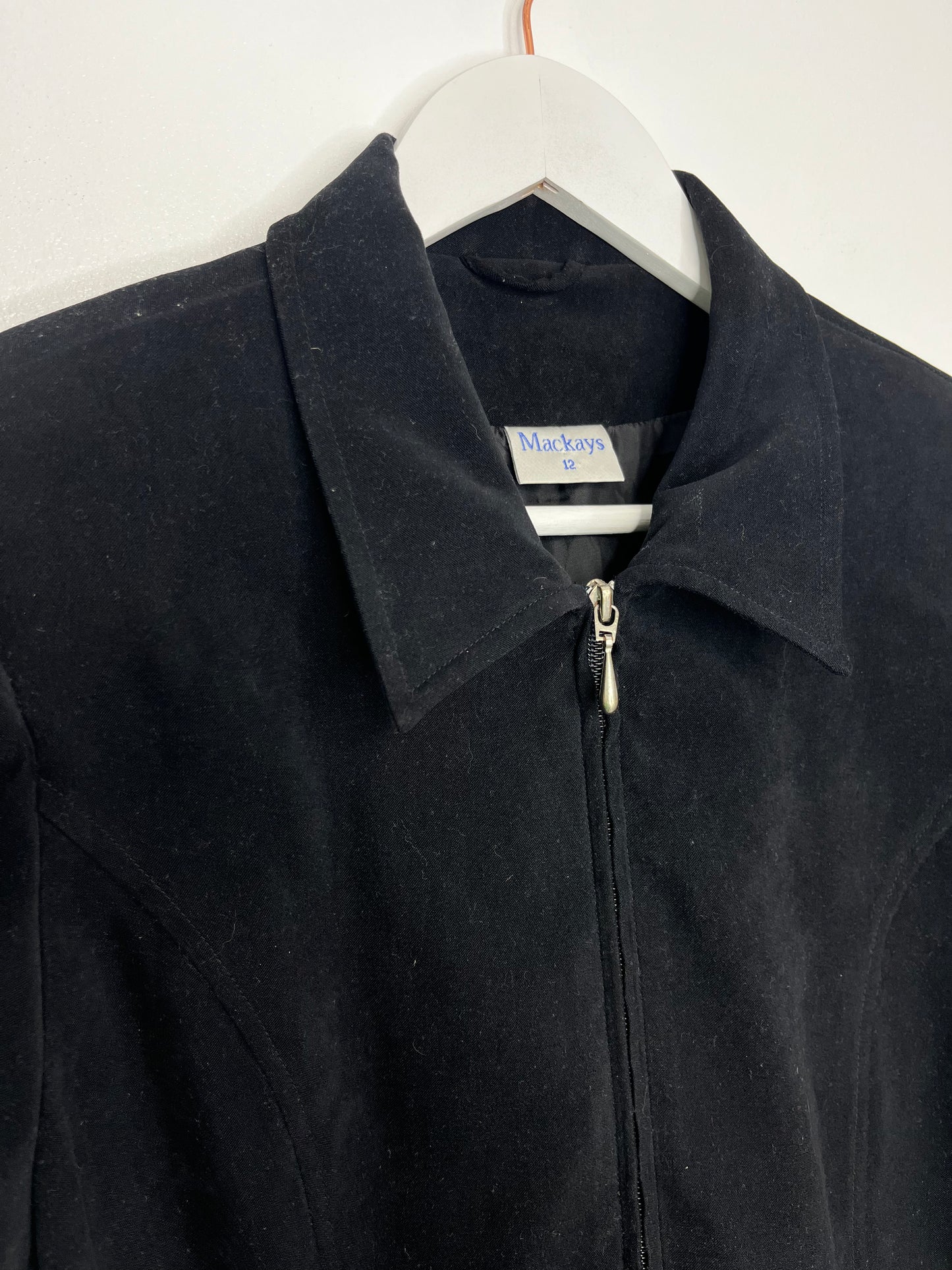 Black Casual Every Day Vintage Zip Jacket