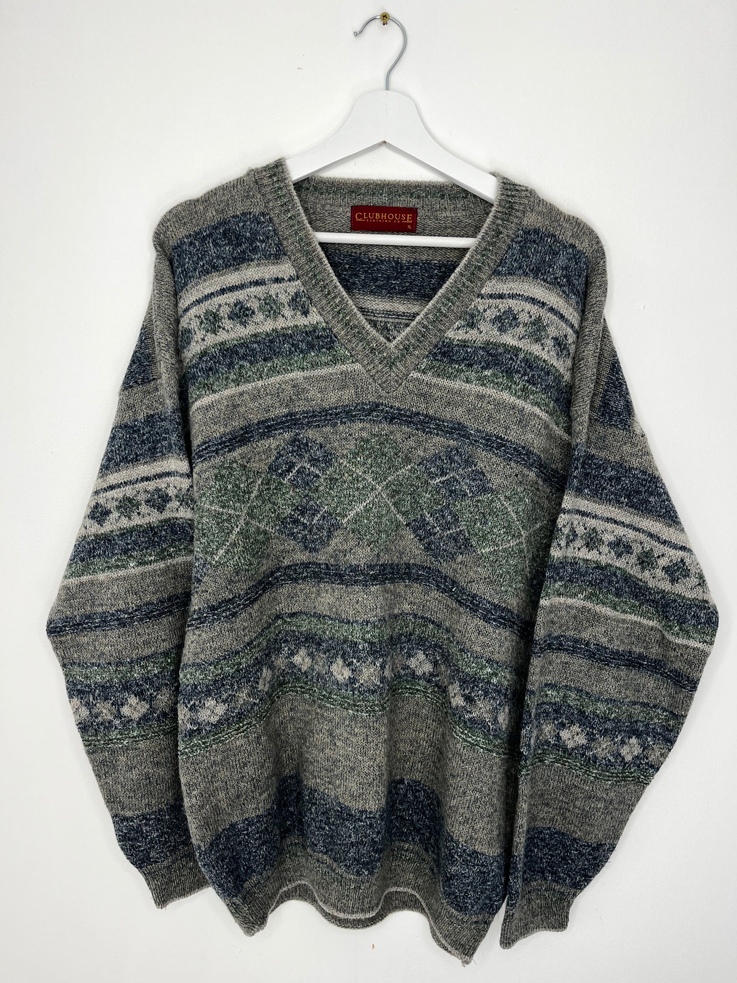 Grey Chunky Vintage Grandad Jumper