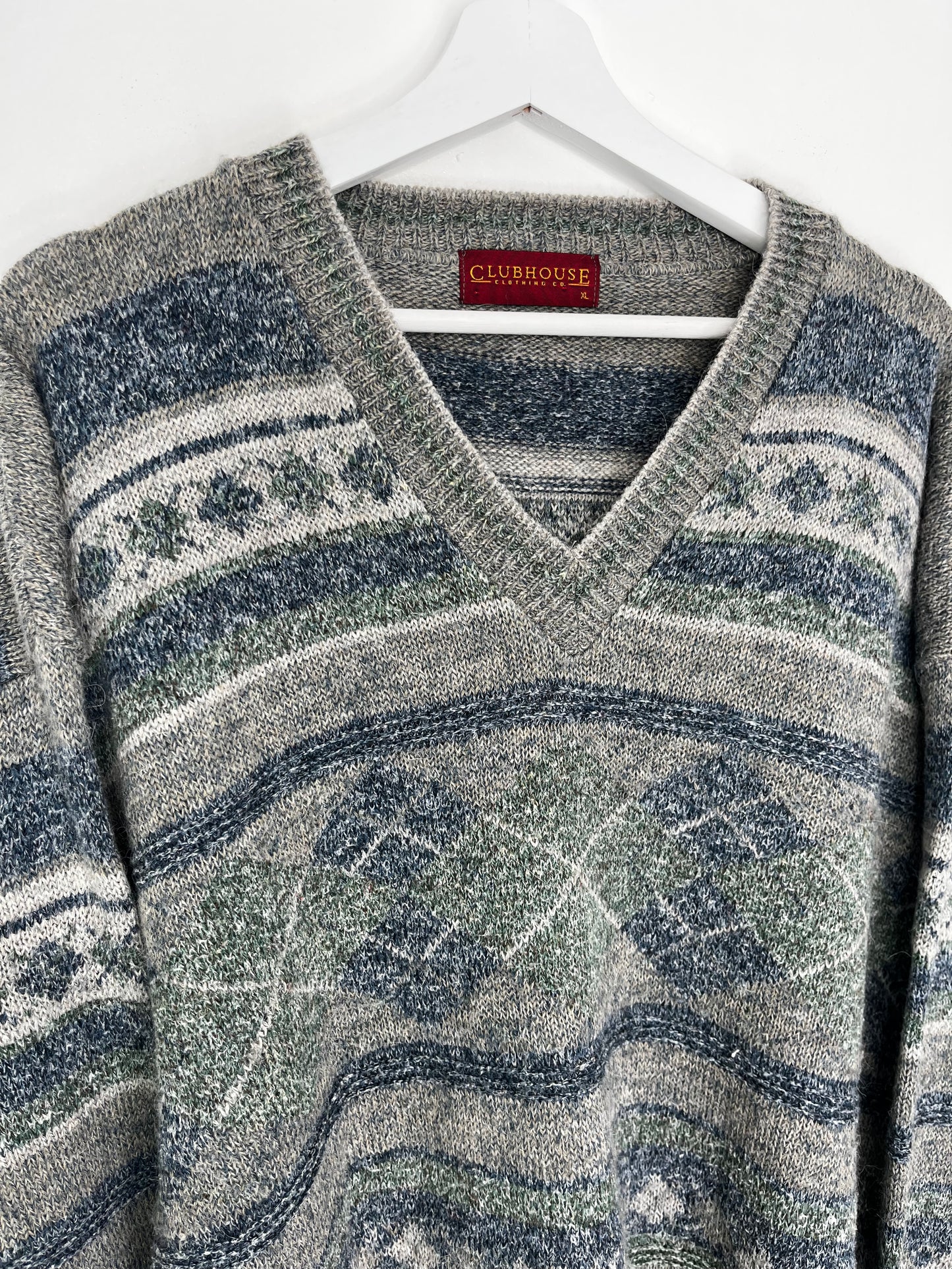 Grey Chunky Vintage Grandad Jumper
