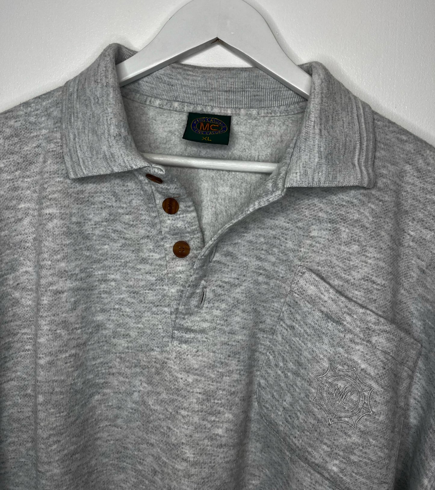 Grey Quarter Button Sweater
