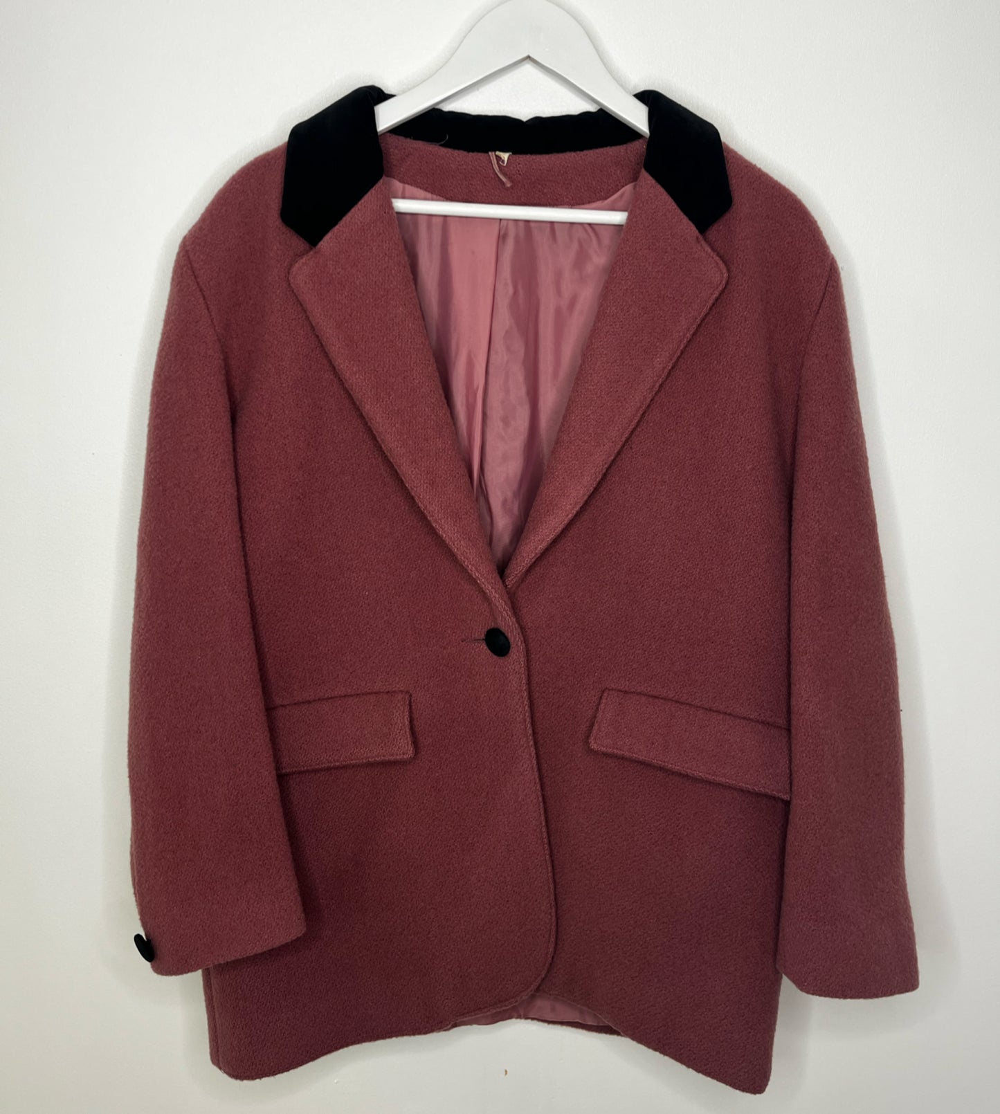 Dusky Pink Wool Coat