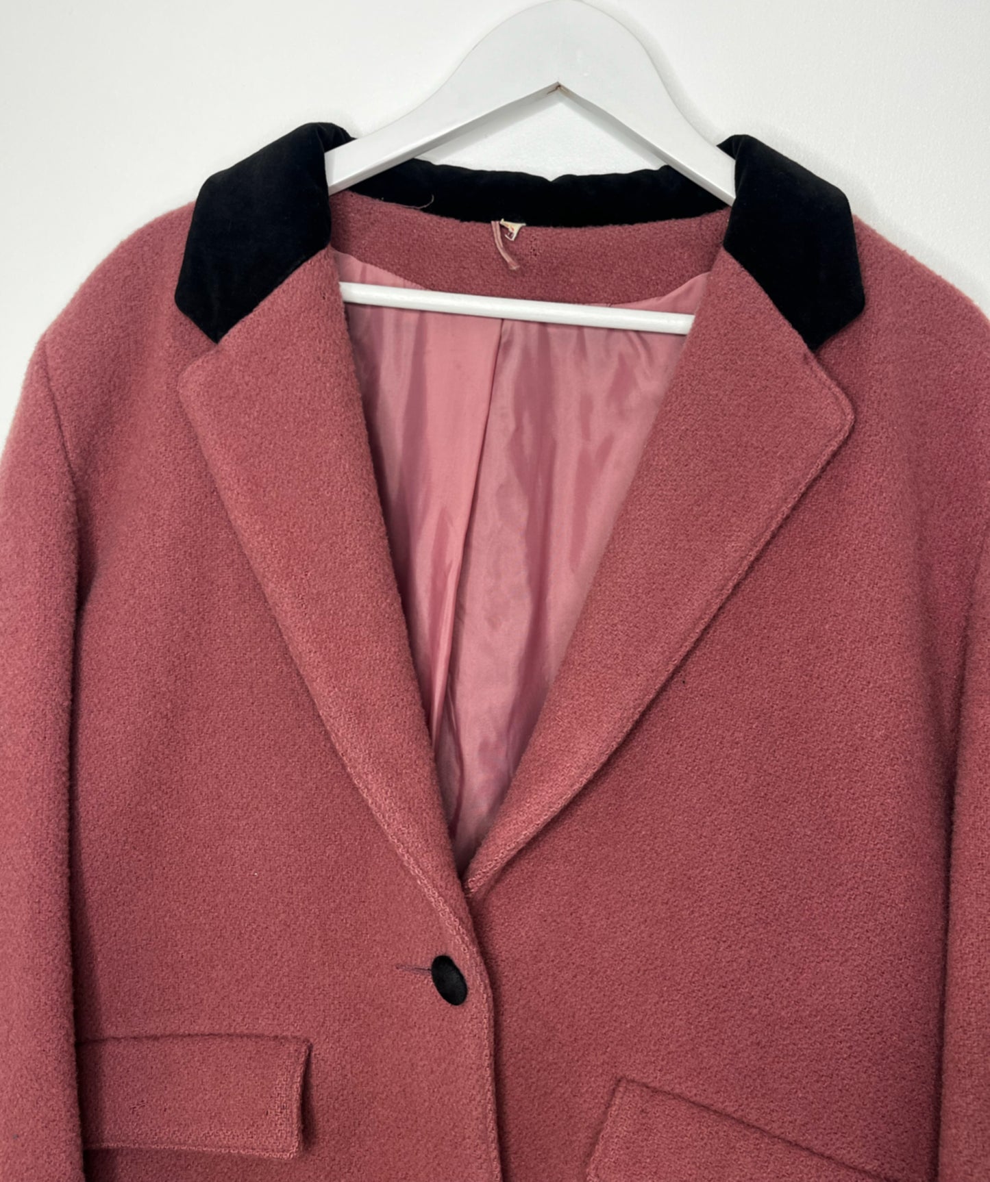 Dusky Pink Wool Coat