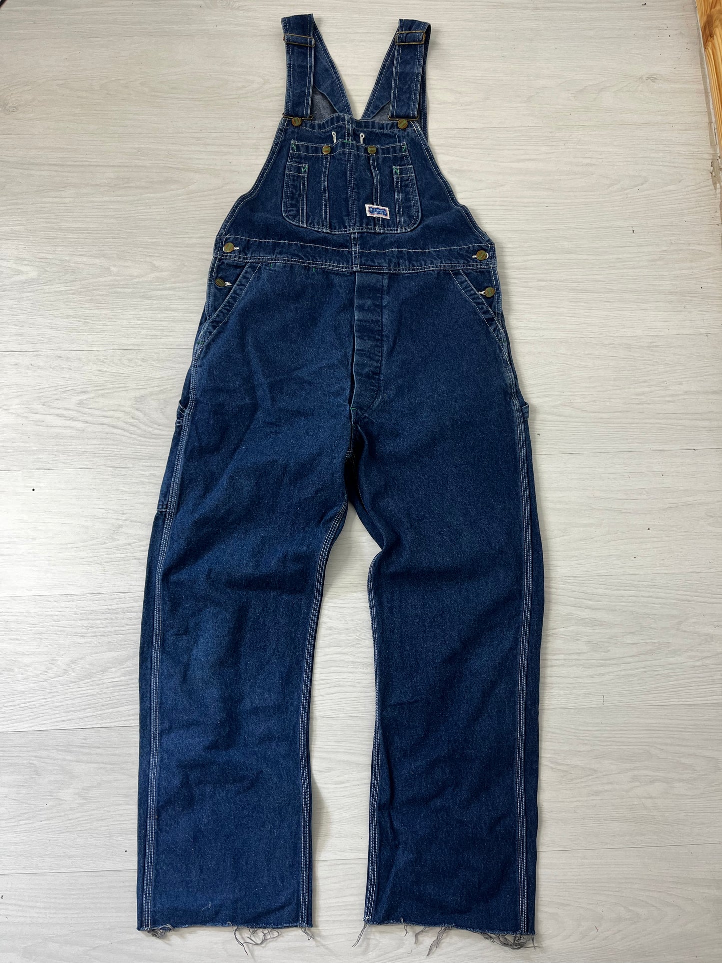 Blue Denim Vintage Long Dungarees