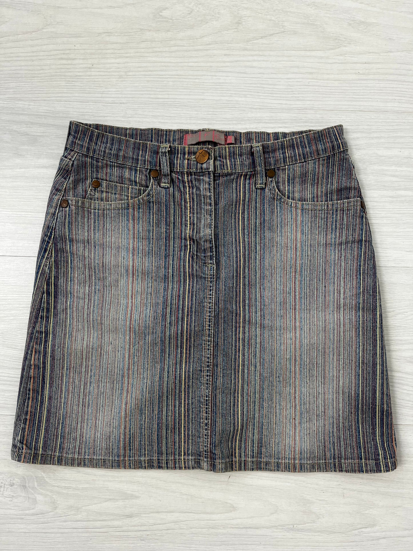 Y2k Stripe Denim Mini Skirt