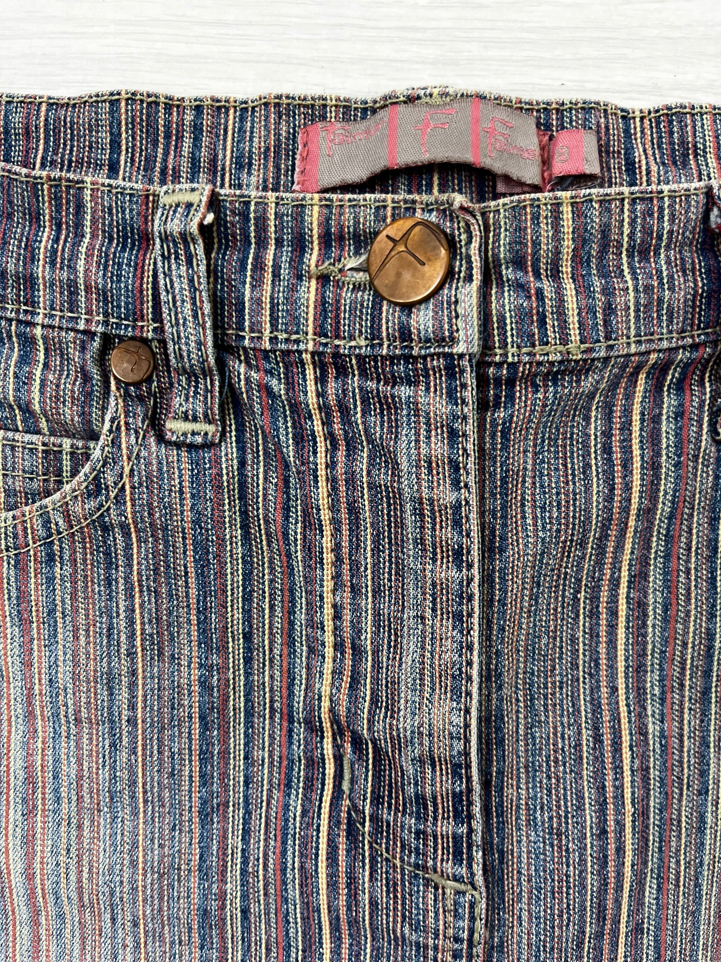 Y2k Stripe Denim Mini Skirt