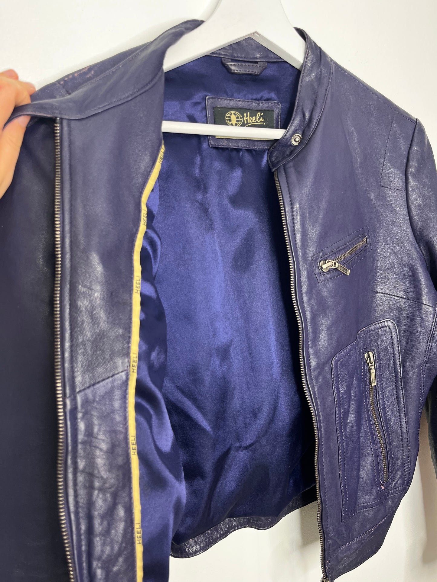 Y2k purple leather vintage jacket