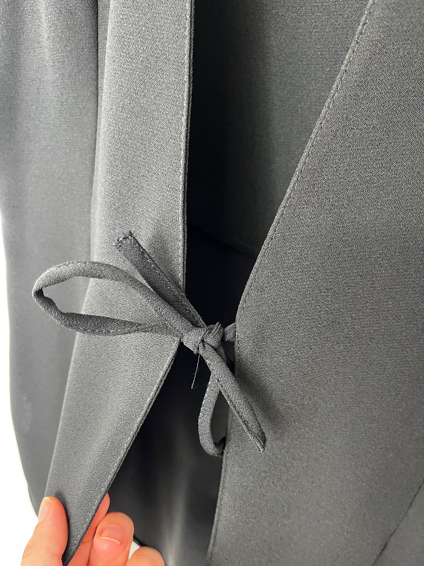 Black Classic Tie Middle Waistcoat Style Blouse