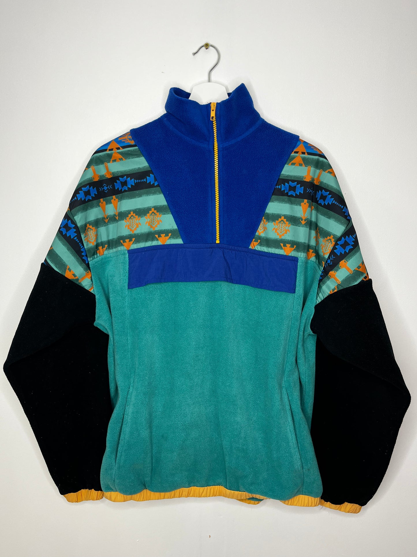 Blue & Green Patterned Quarter Zip Fleece