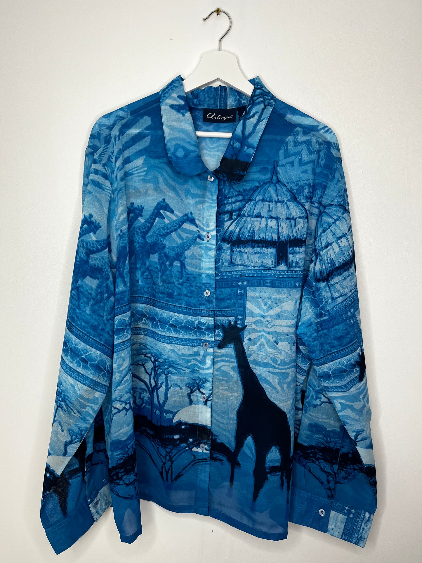 Semi Sheer Blue Vintage Safari Blouse