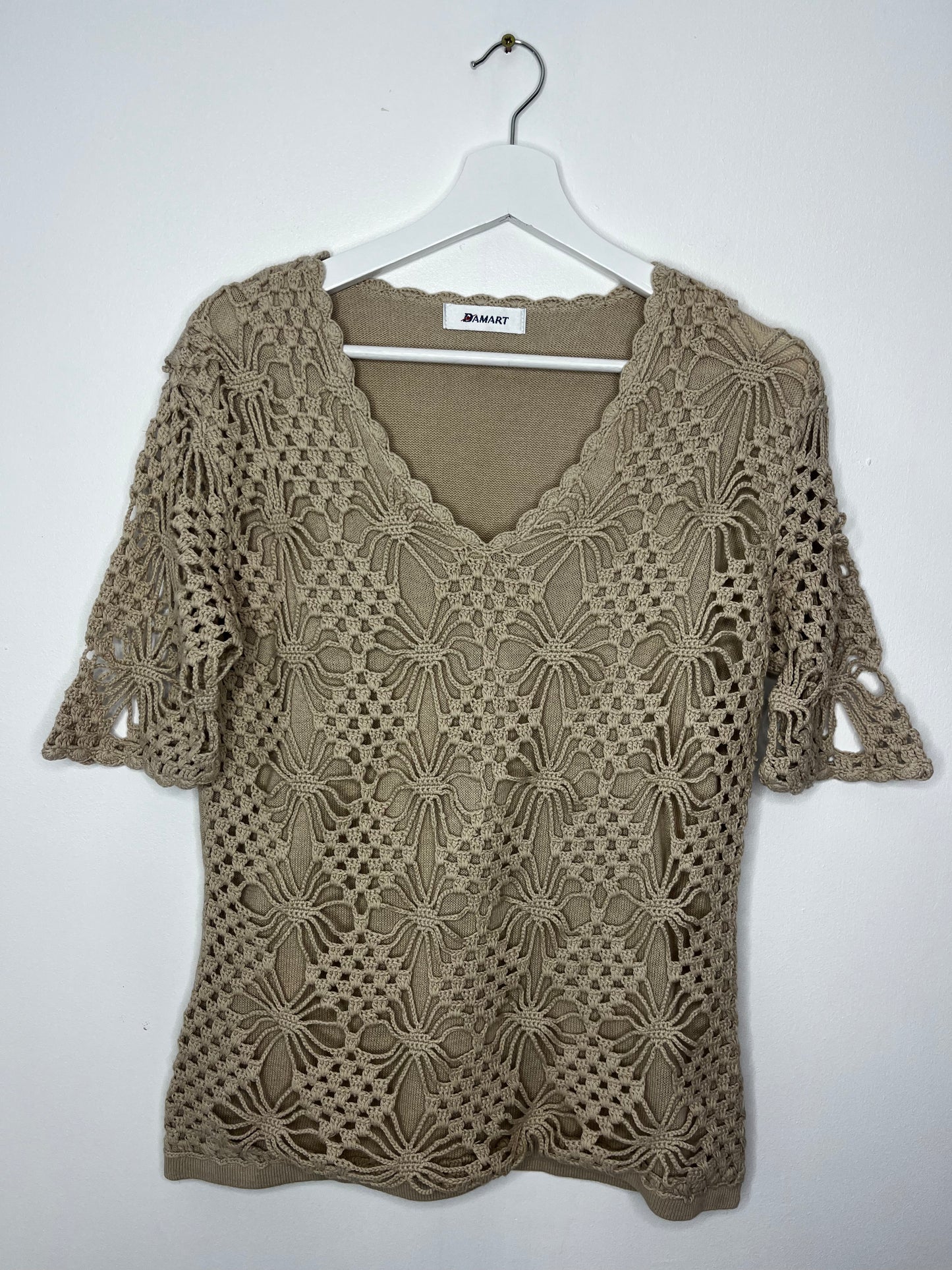 Casual Crochet Front Vintage Top