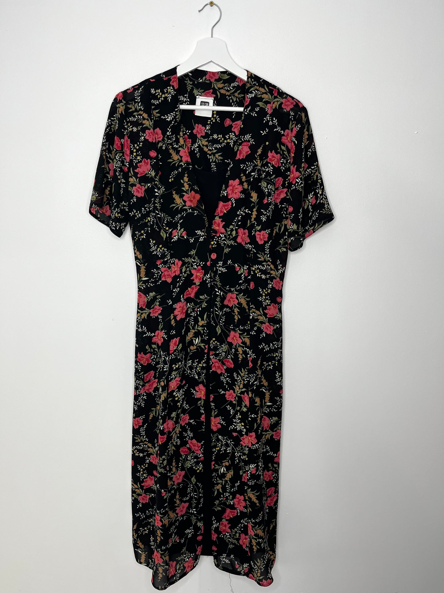Tie Back 90s Floral Autumnal Dress