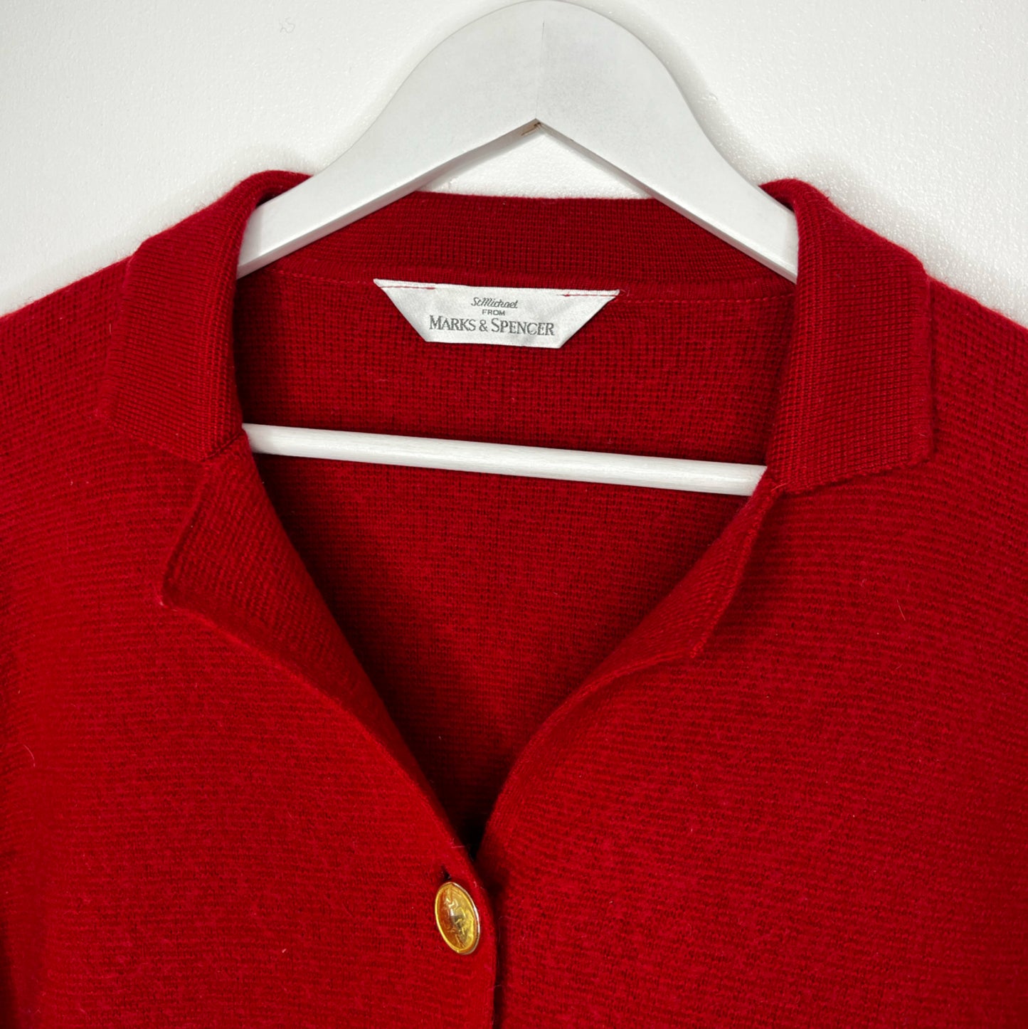 Wool Blend Red Smart Cardigan