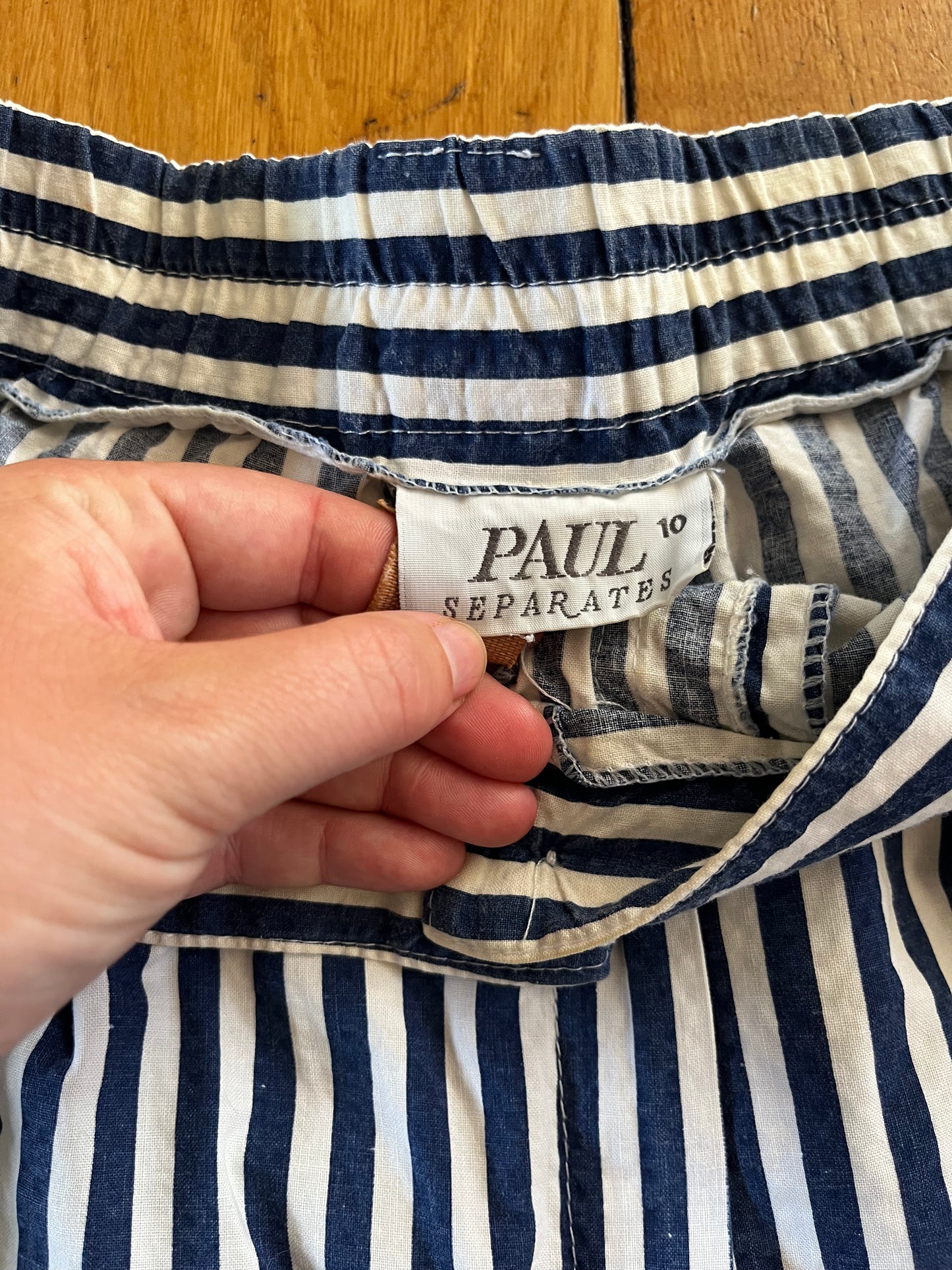 Highwaisted Navy & White Striped Vintage Shorts