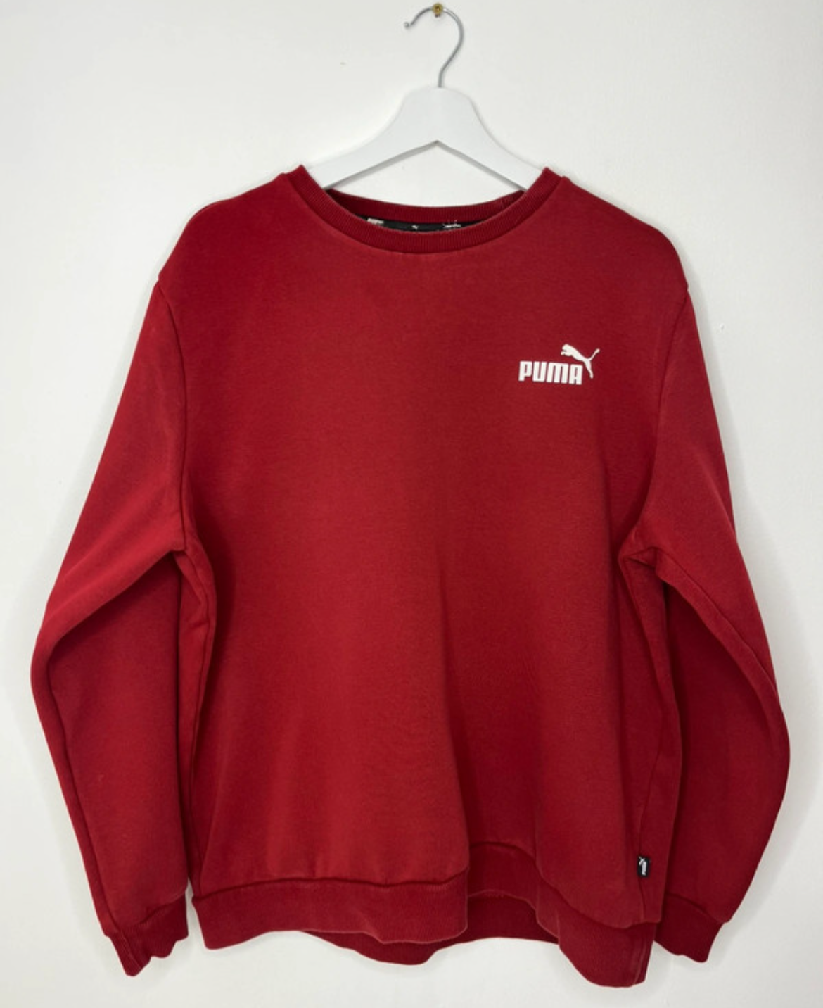 Burgundy vintage Puma Crew neck jumper