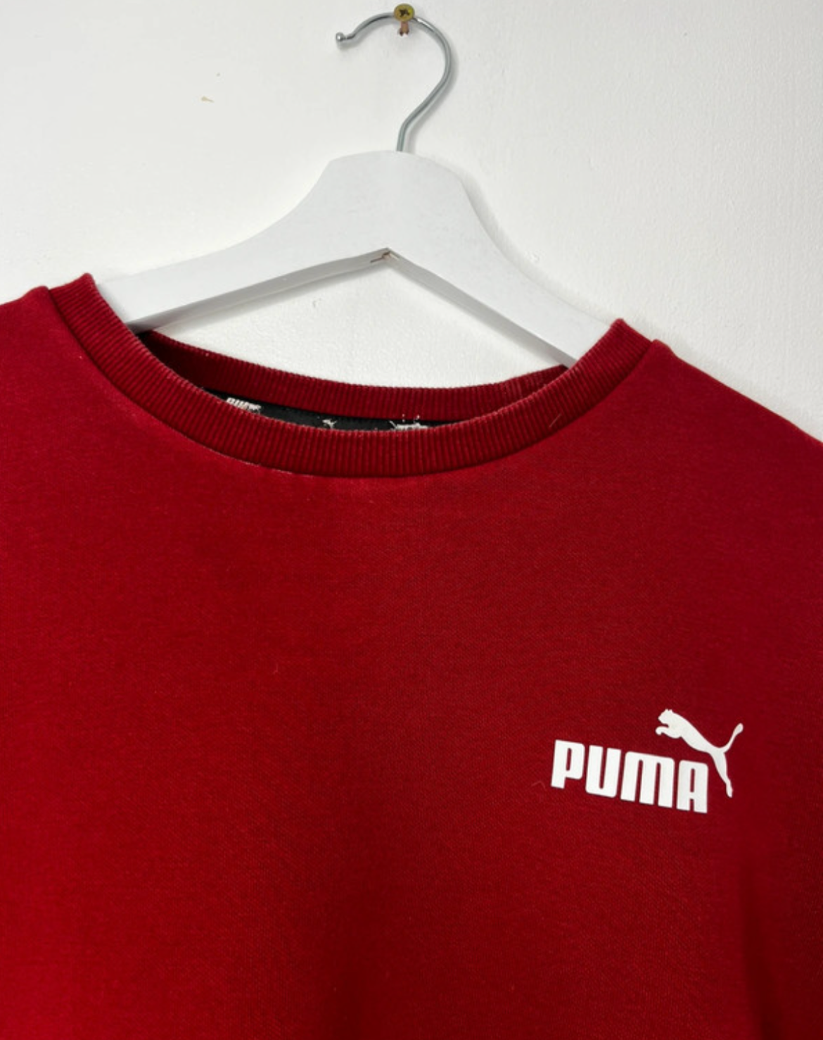 Burgundy vintage Puma Crew neck jumper
