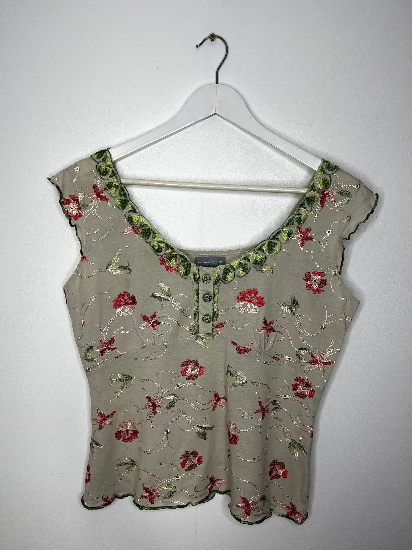 Fairycore Vintage Embroidery Top