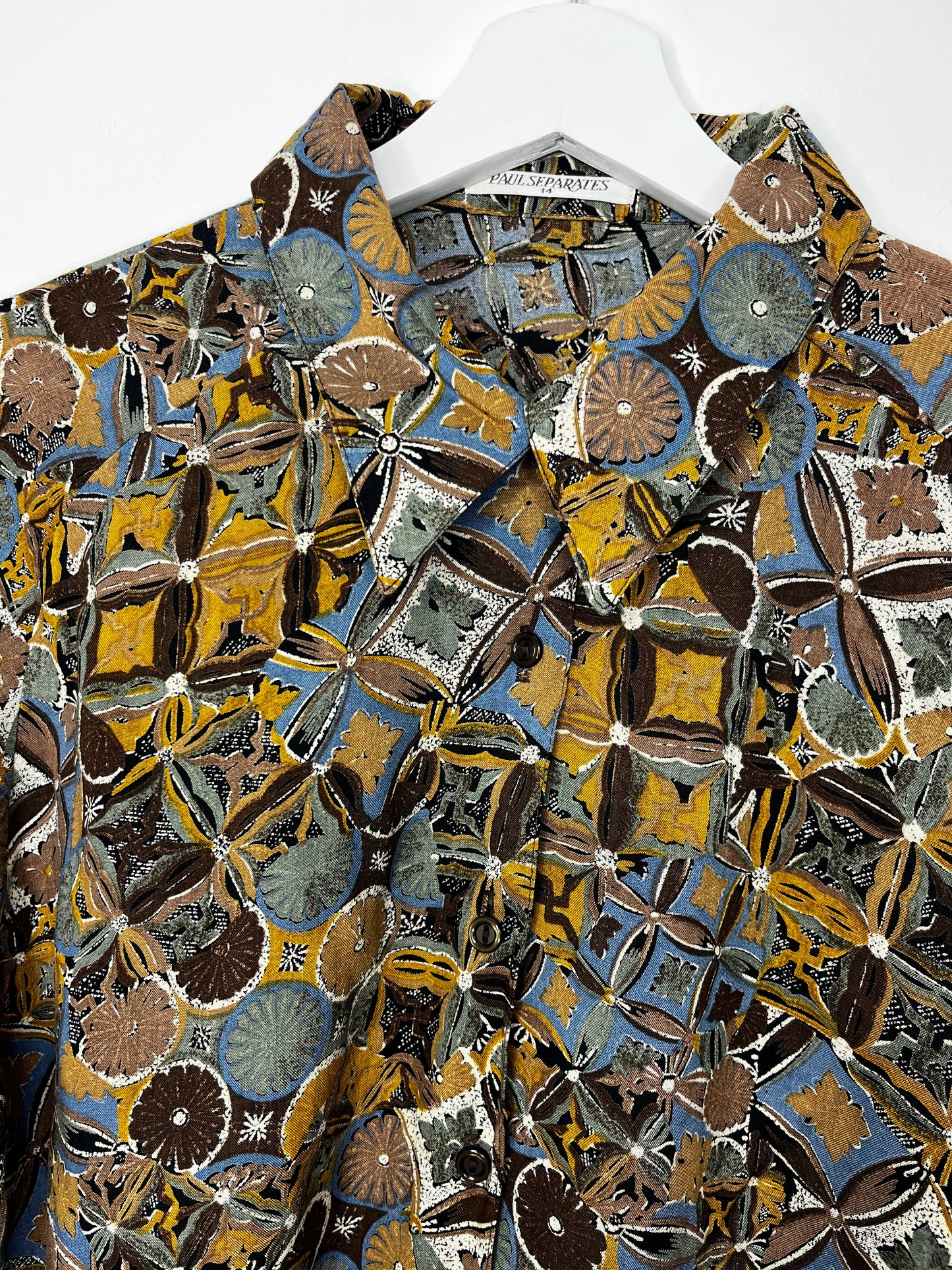 Long Sleeve Autumn Tone Vintage Shirt
