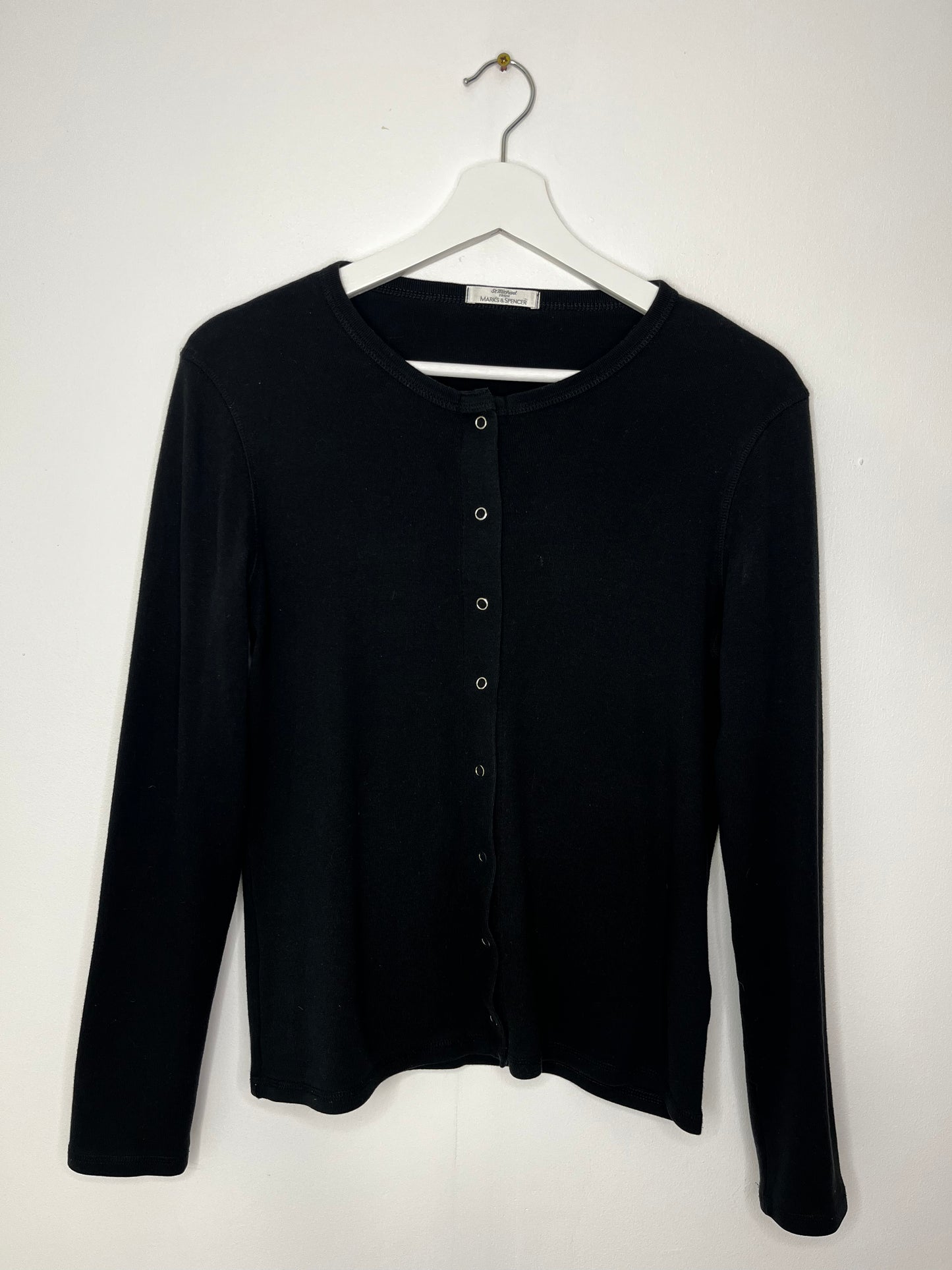 Black 90s Popper Cardigan