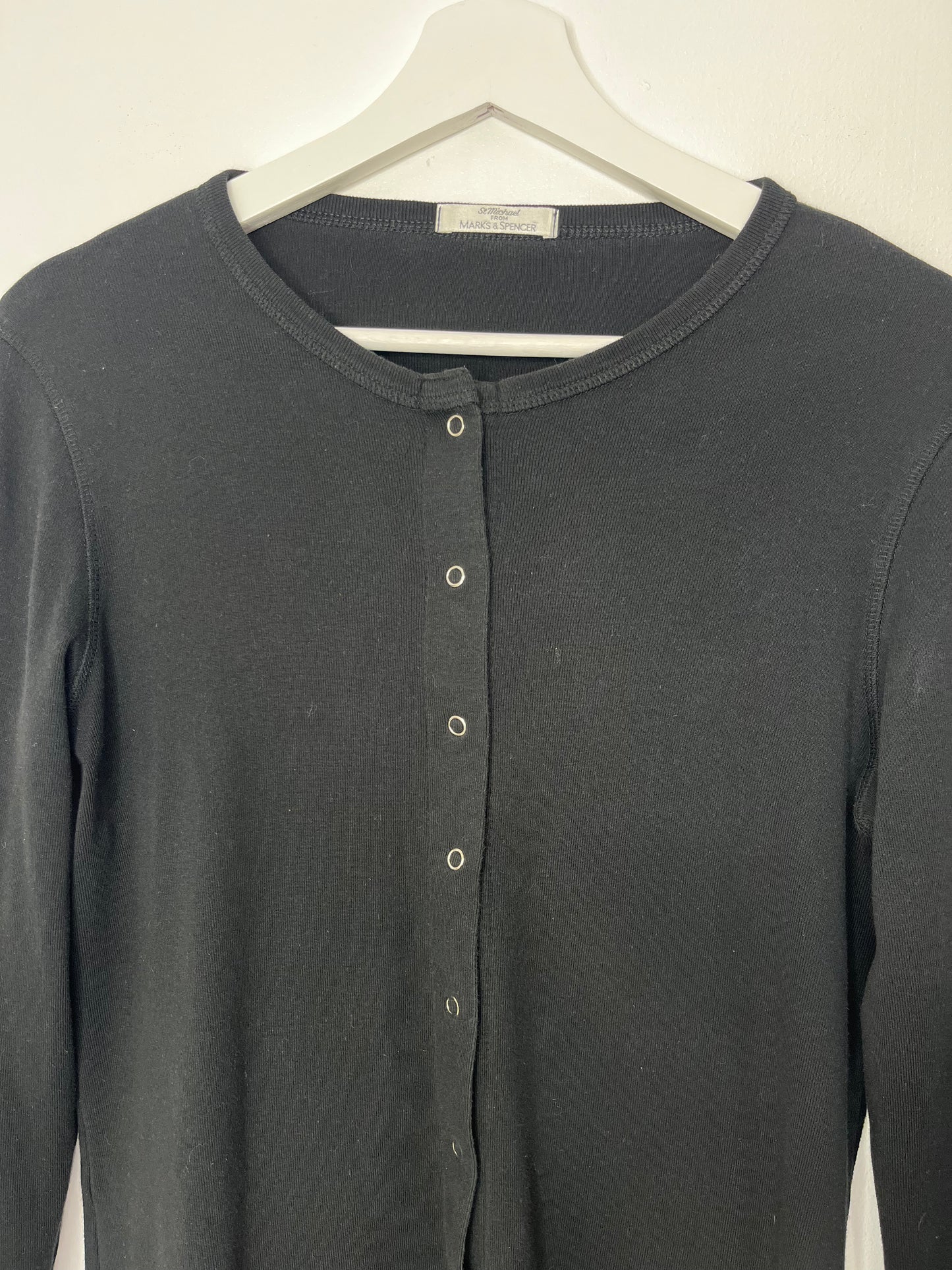 Black 90s Popper Cardigan