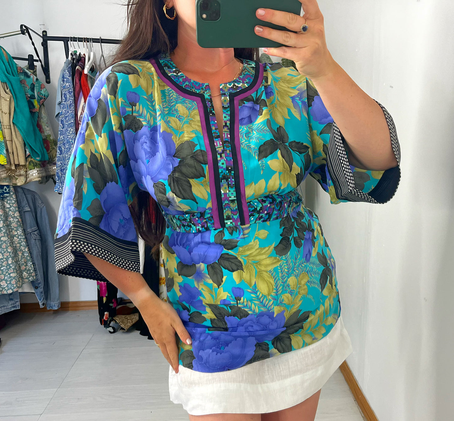 Fairycore Floral Tie Waist Vintage Festival Blouse