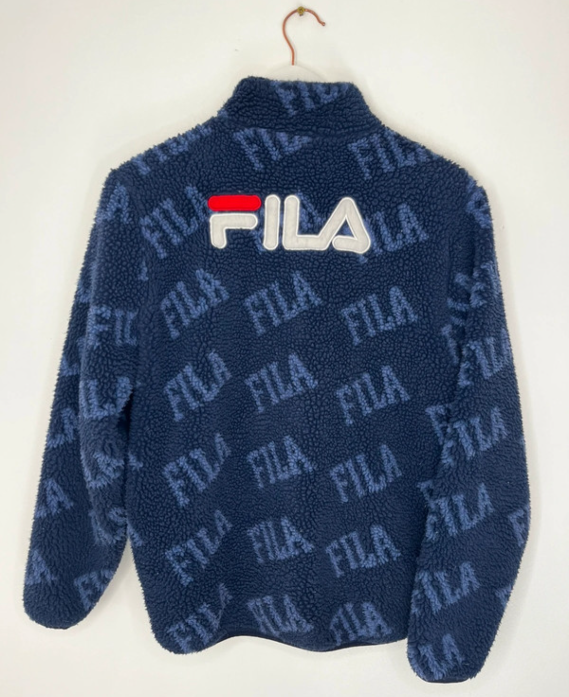 Navy FILA Quarter Zip Fleece Jumper