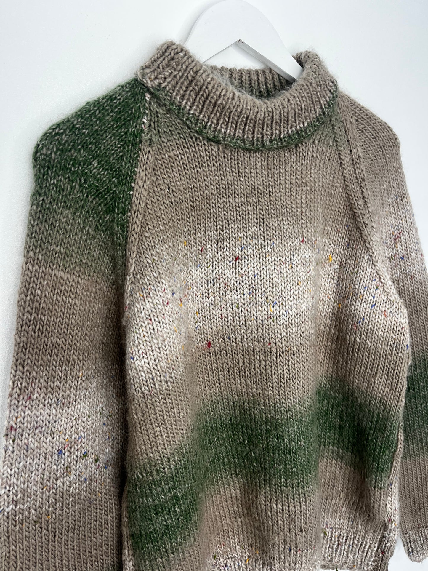 Hand Knit Brown & Green Vintage Jumper