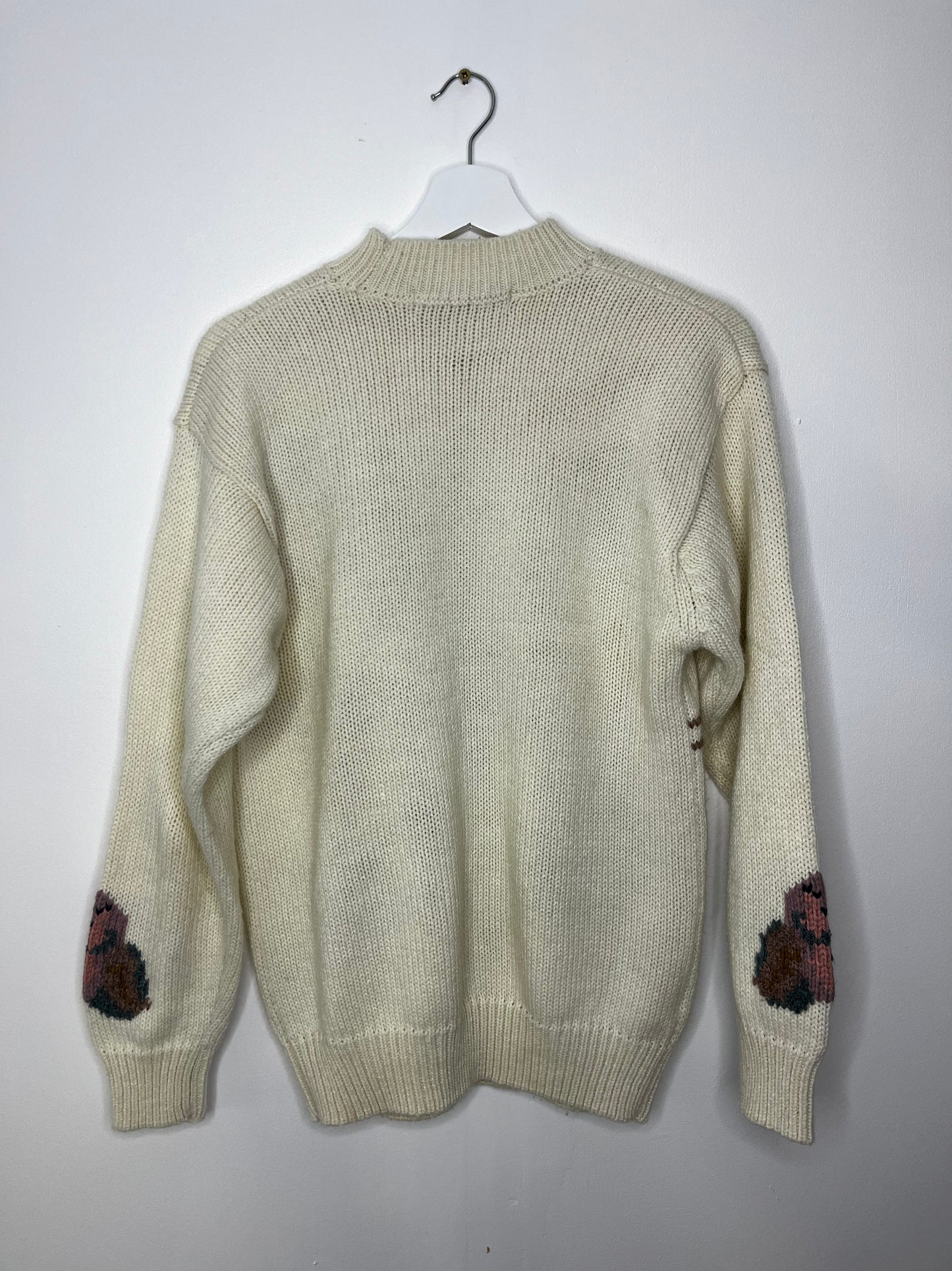 Cream Floral Knit Vintage Jumper