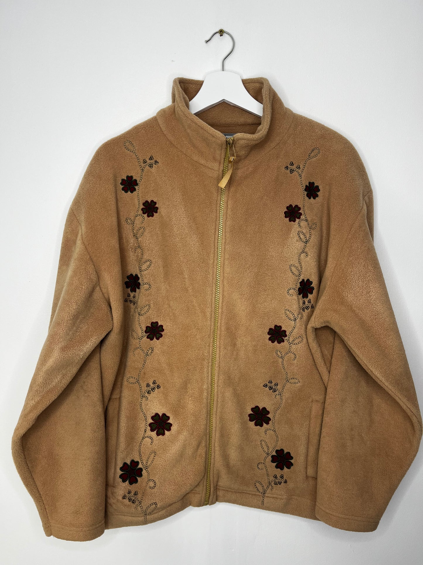 Autumnal Beige Vintage Fleece Jacket