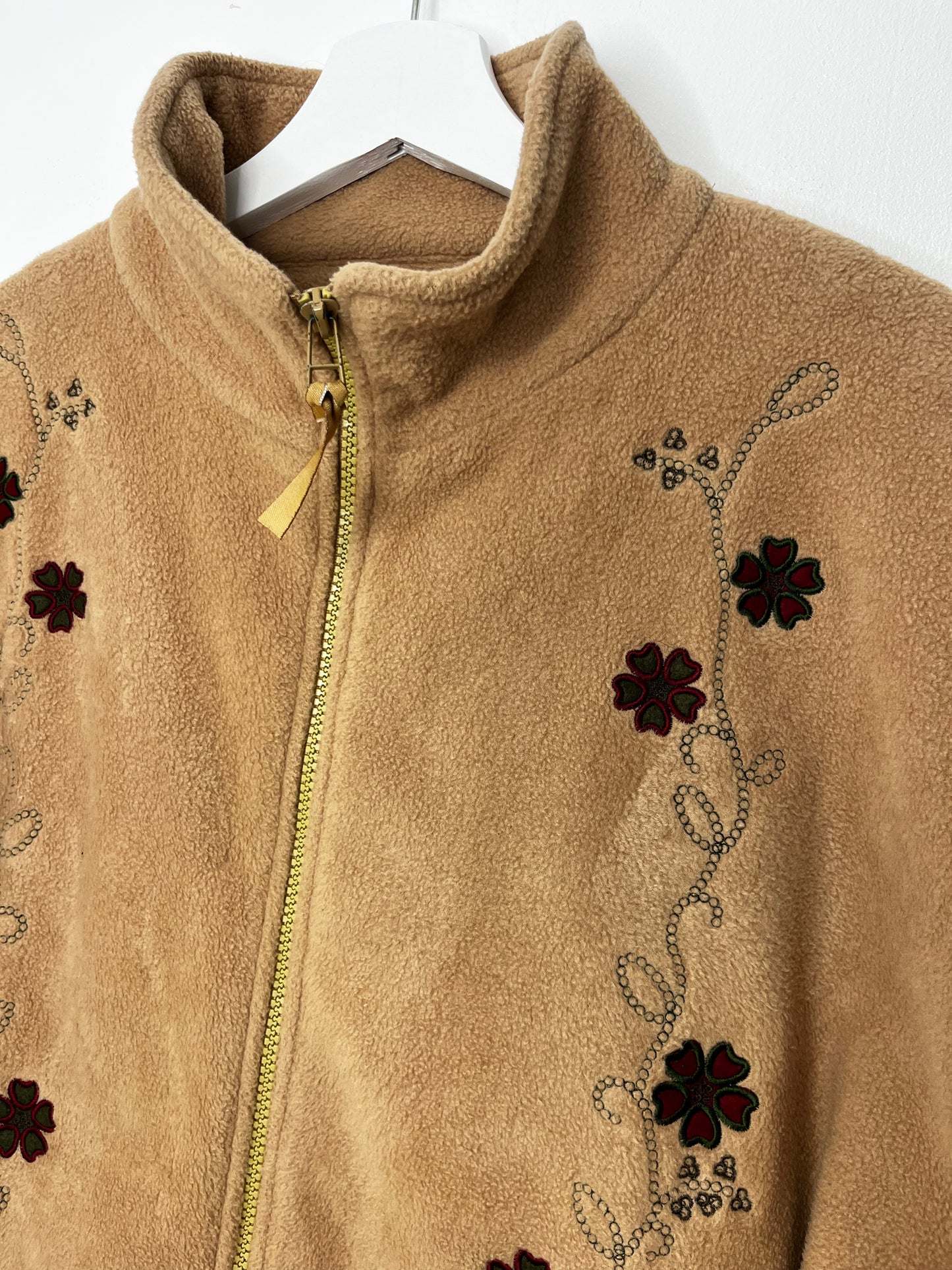Autumnal Beige Vintage Fleece Jacket
