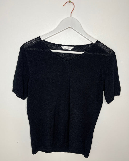 Black Knit Style Top