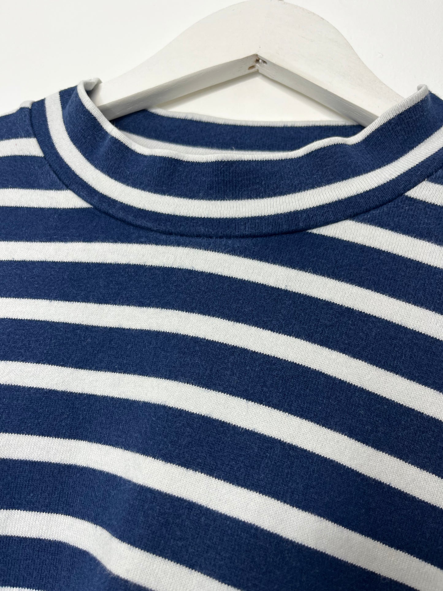 Pure Cotton Stripe Navy Long Sleeve Top