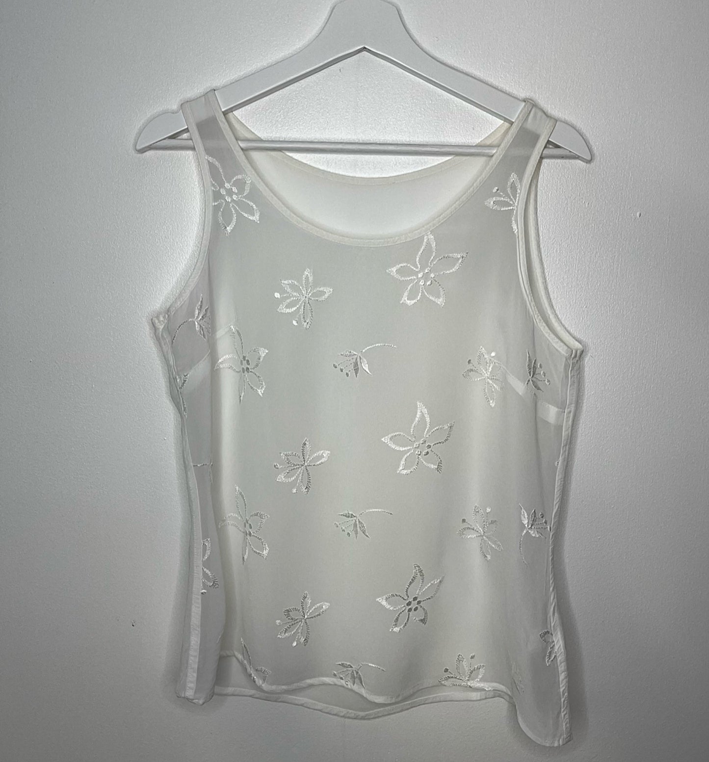 Semi Sheer Embroidered Vintage Top