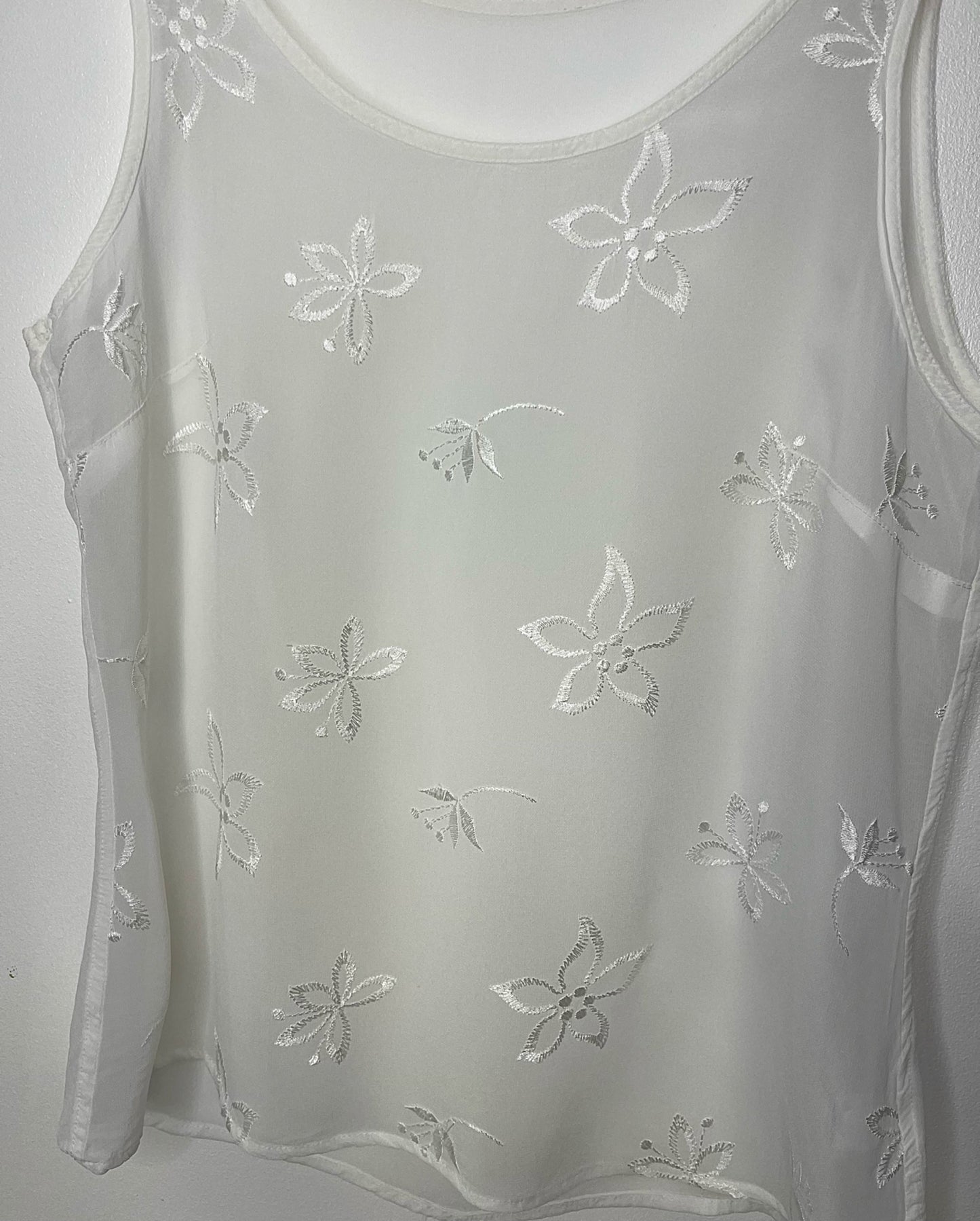 Semi Sheer Embroidered Vintage Top
