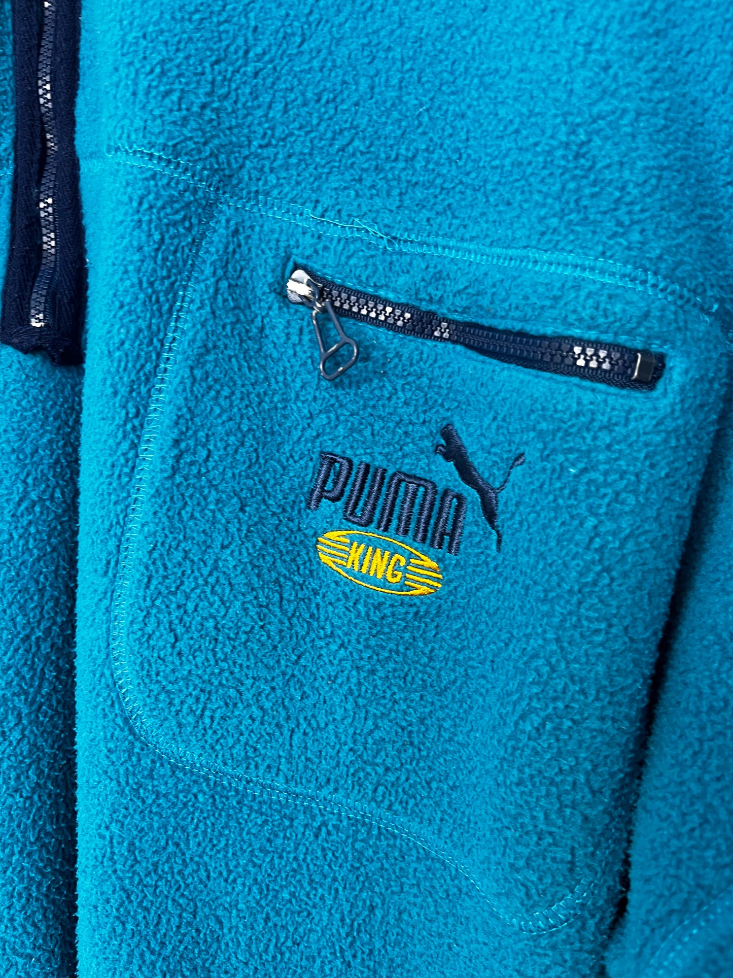 True Vintage Turquoise Puma Quarter Zip Fleece