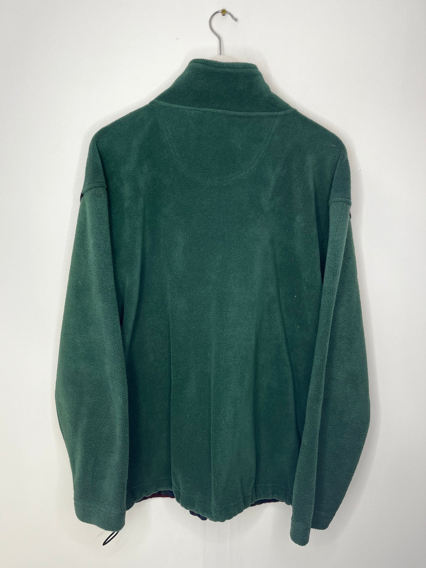 Green Vintage Quarter Zip Checked Fleece