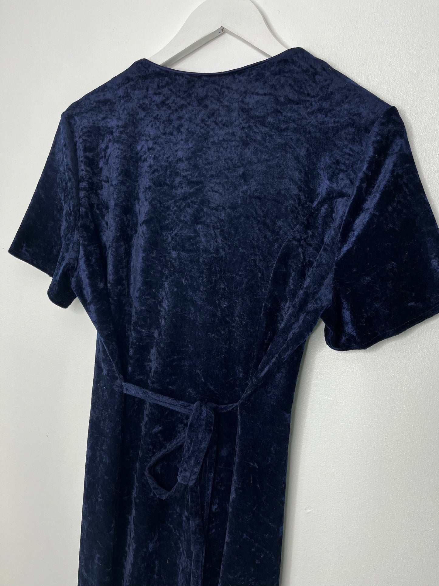 Midnight Blue Velvet Button Down Vintage Dress