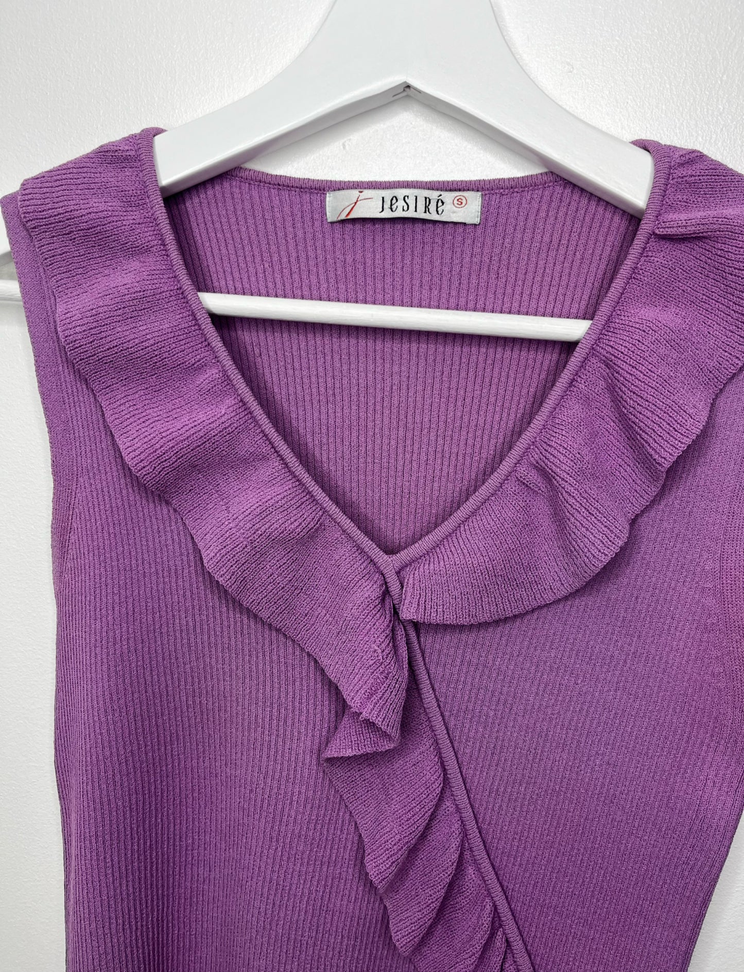 Y2k Purple Ruffle Top