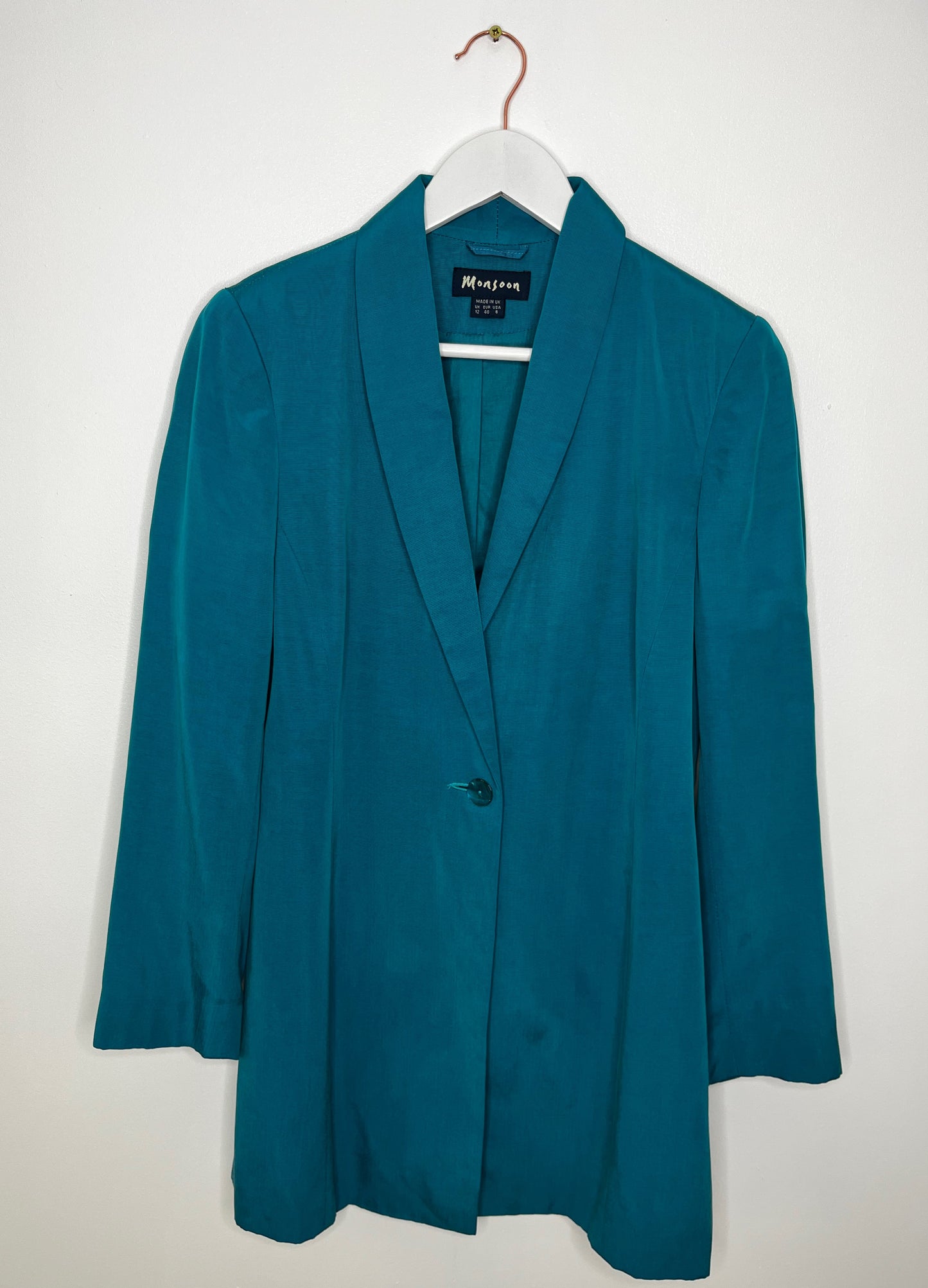 One Button Turquoise Blazer