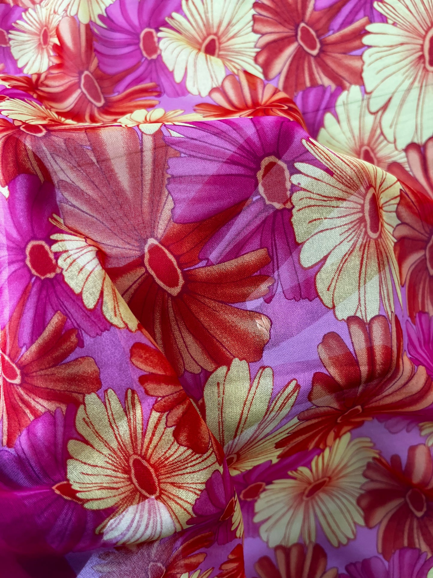 Pink Yellow Vintage Floral Sarong
