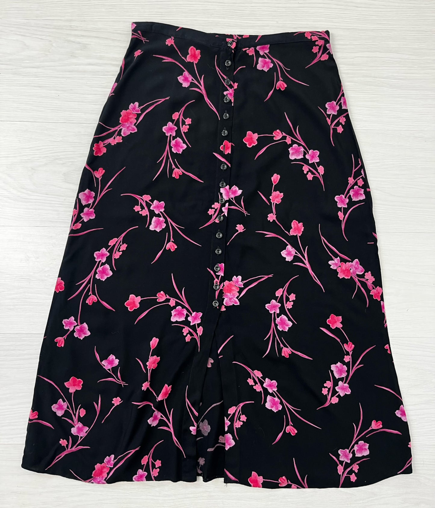 Button Down Pink Floral Vintage Skirt