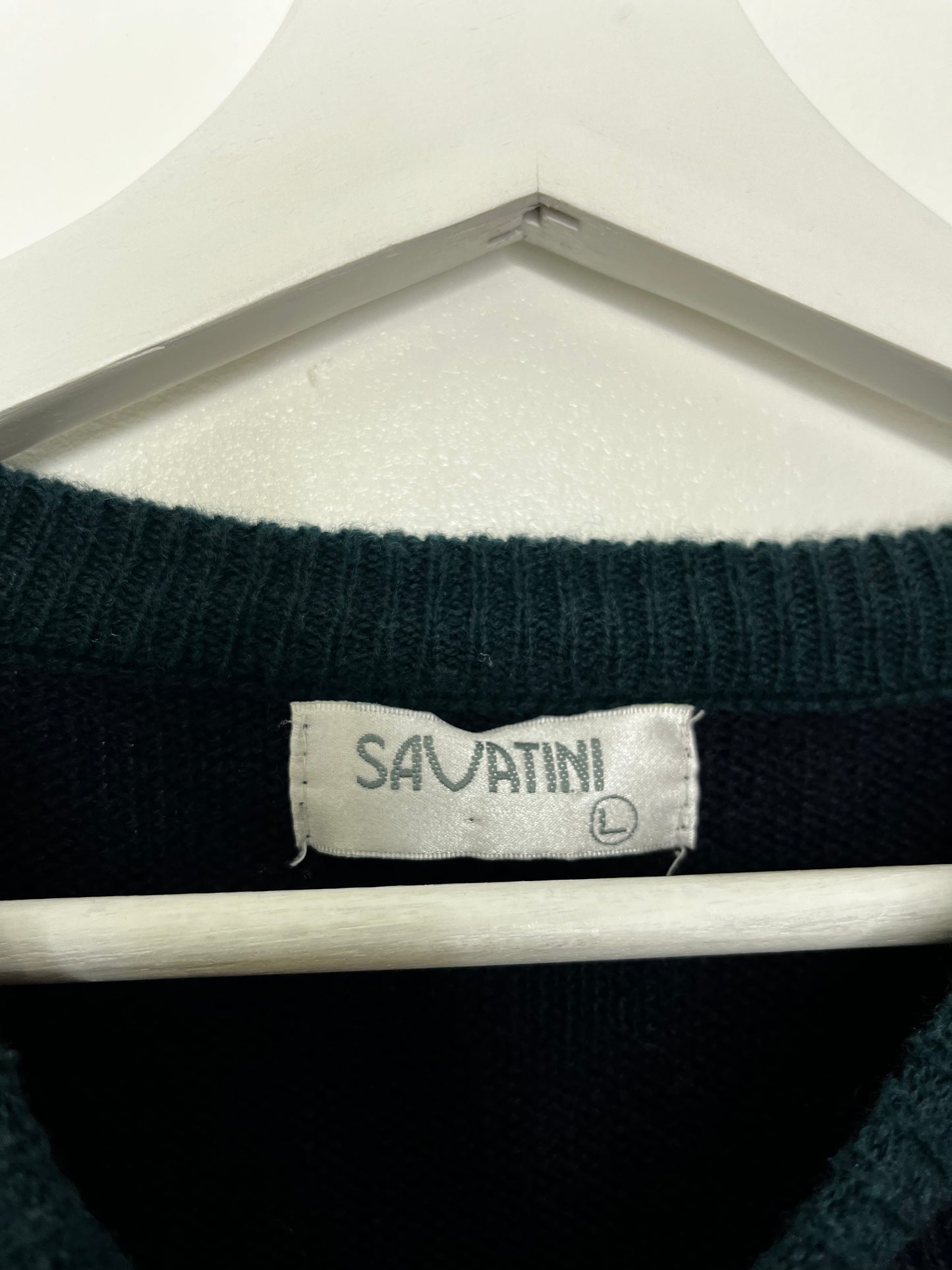 Navy & Green Vintage Golf Jumper