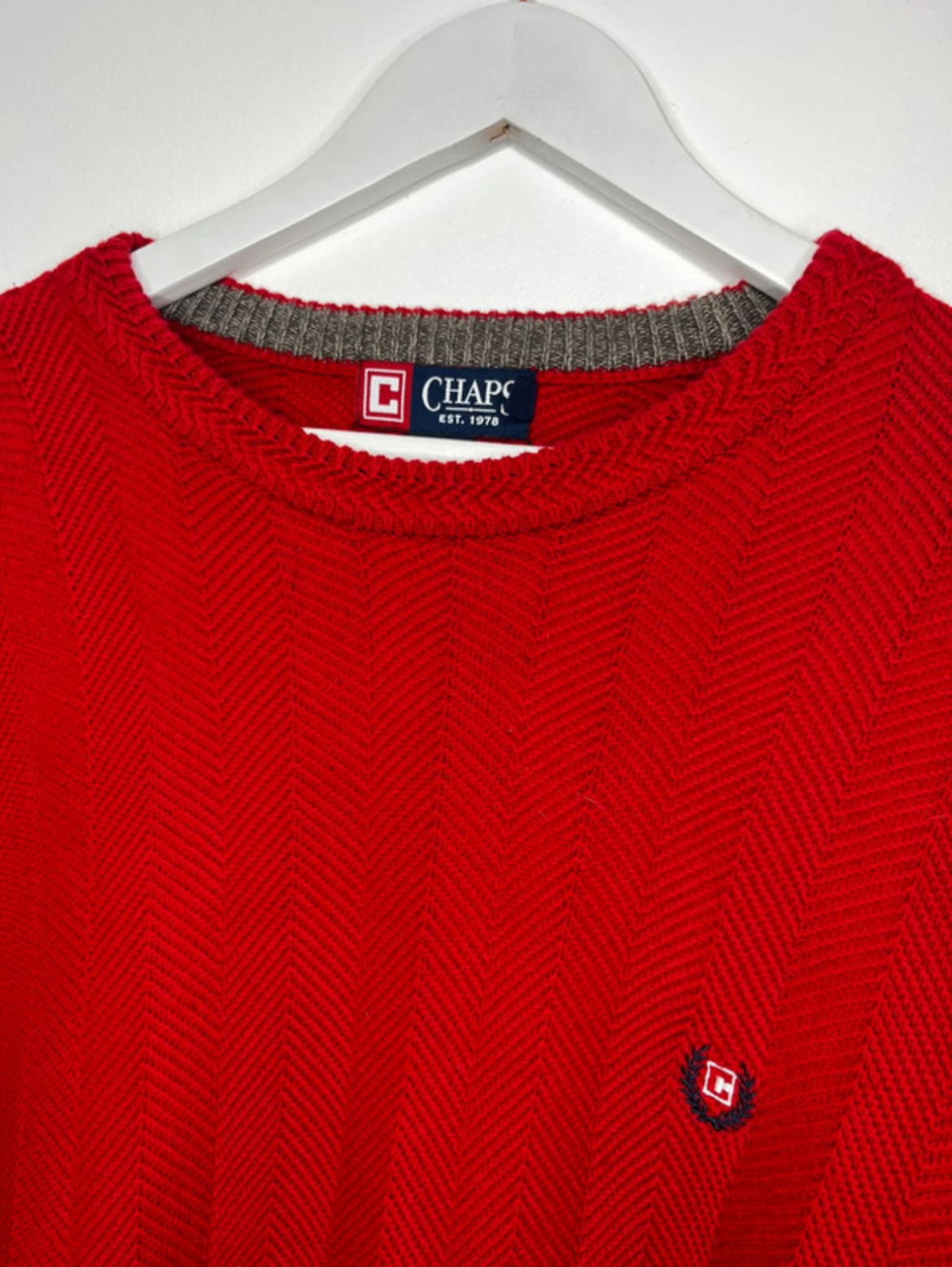 Red Vintage Chaps Knit Jumper